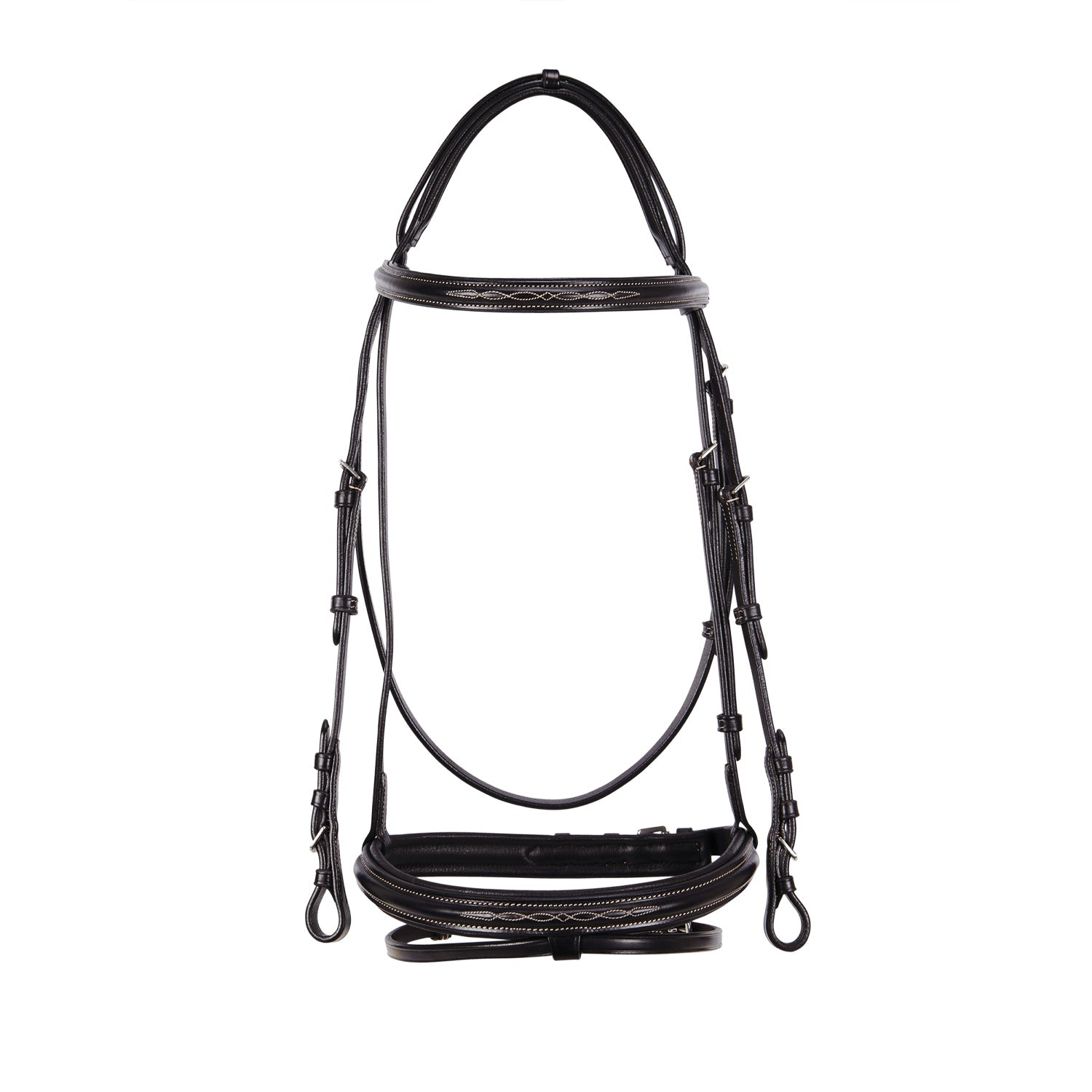 Equestro Testiera Inglese in Cuoio con Ricami