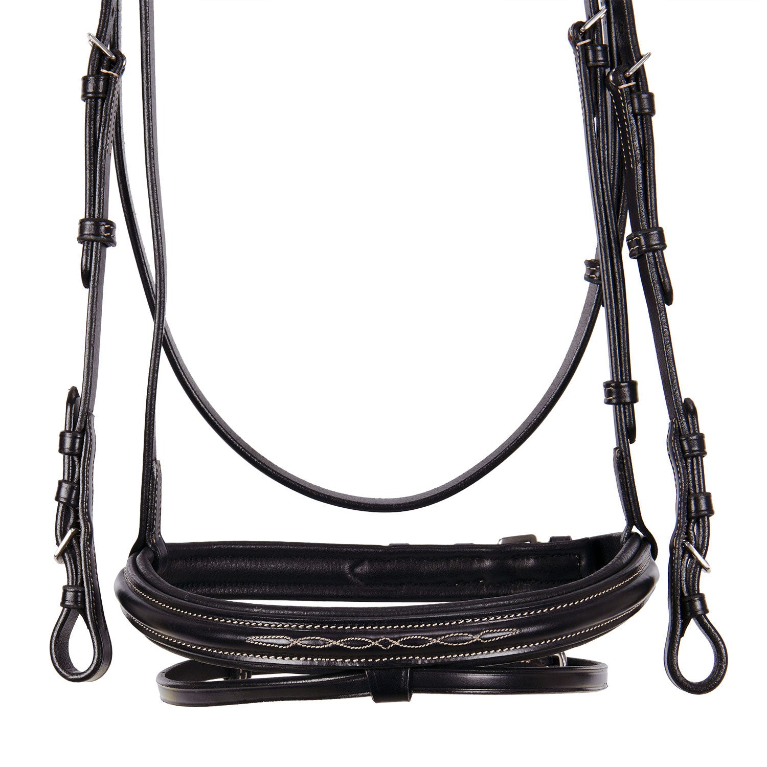Equestro Testiera Inglese in Cuoio con Ricami