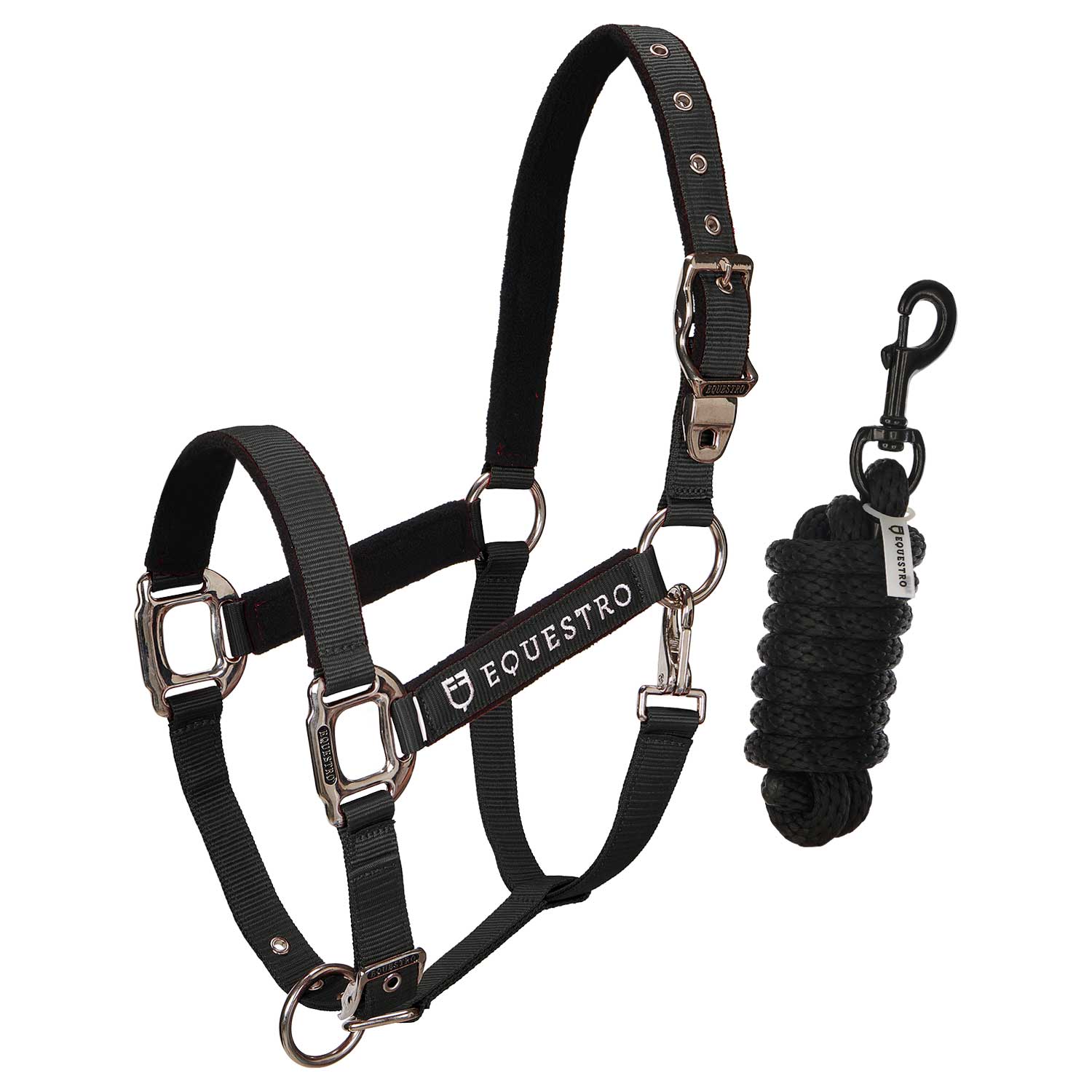 Cavezza Shiny Fittings doppia regolazione imbottita Equestro Colored