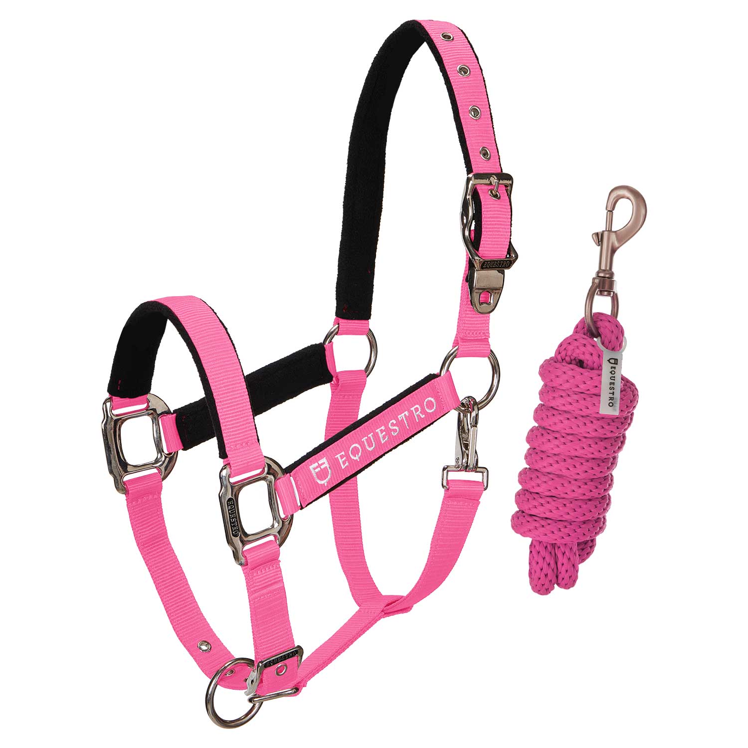 Cavezza Shiny Fittings doppia regolazione imbottita Equestro Colored