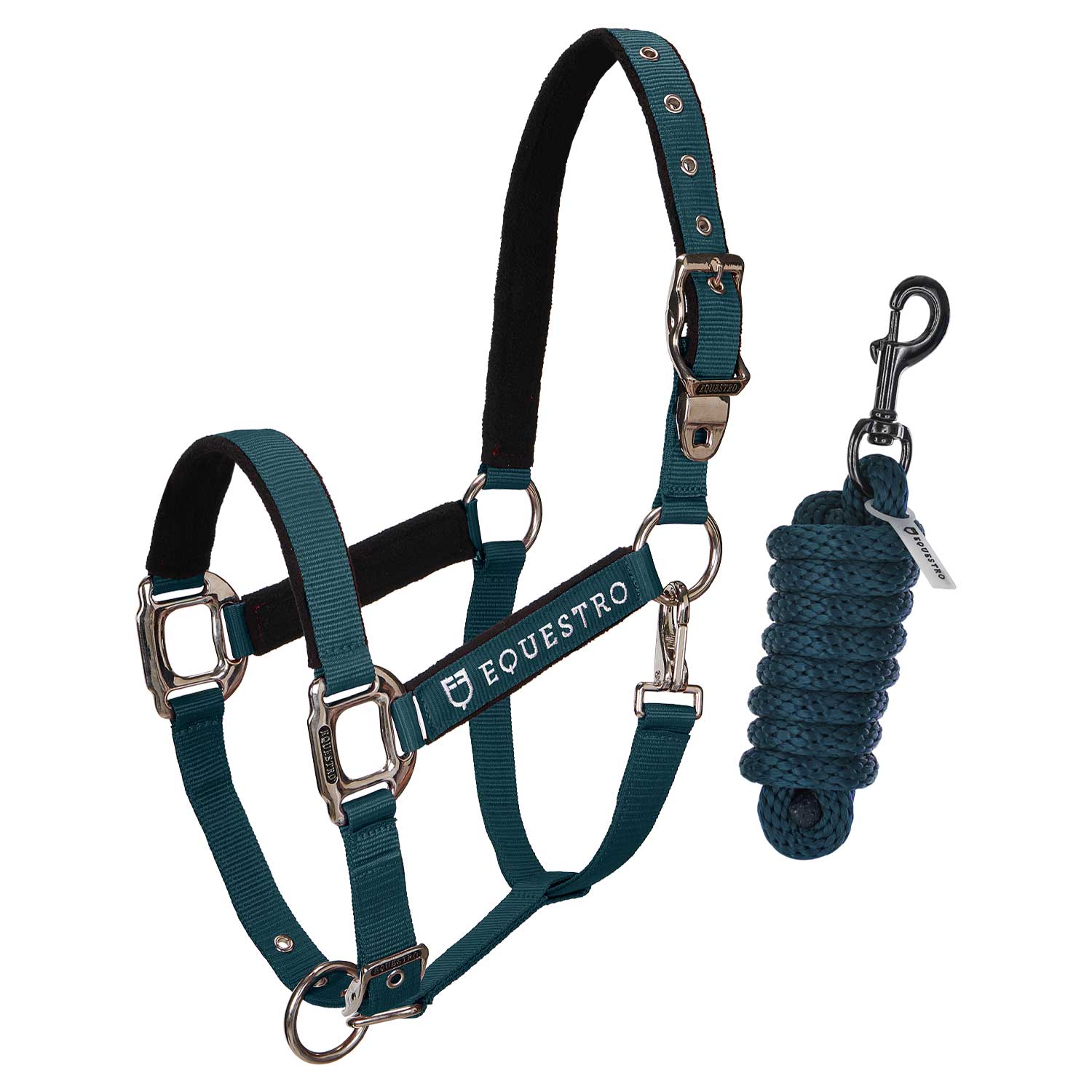 Cavezza Shiny Fittings doppia regolazione imbottita Equestro Colored