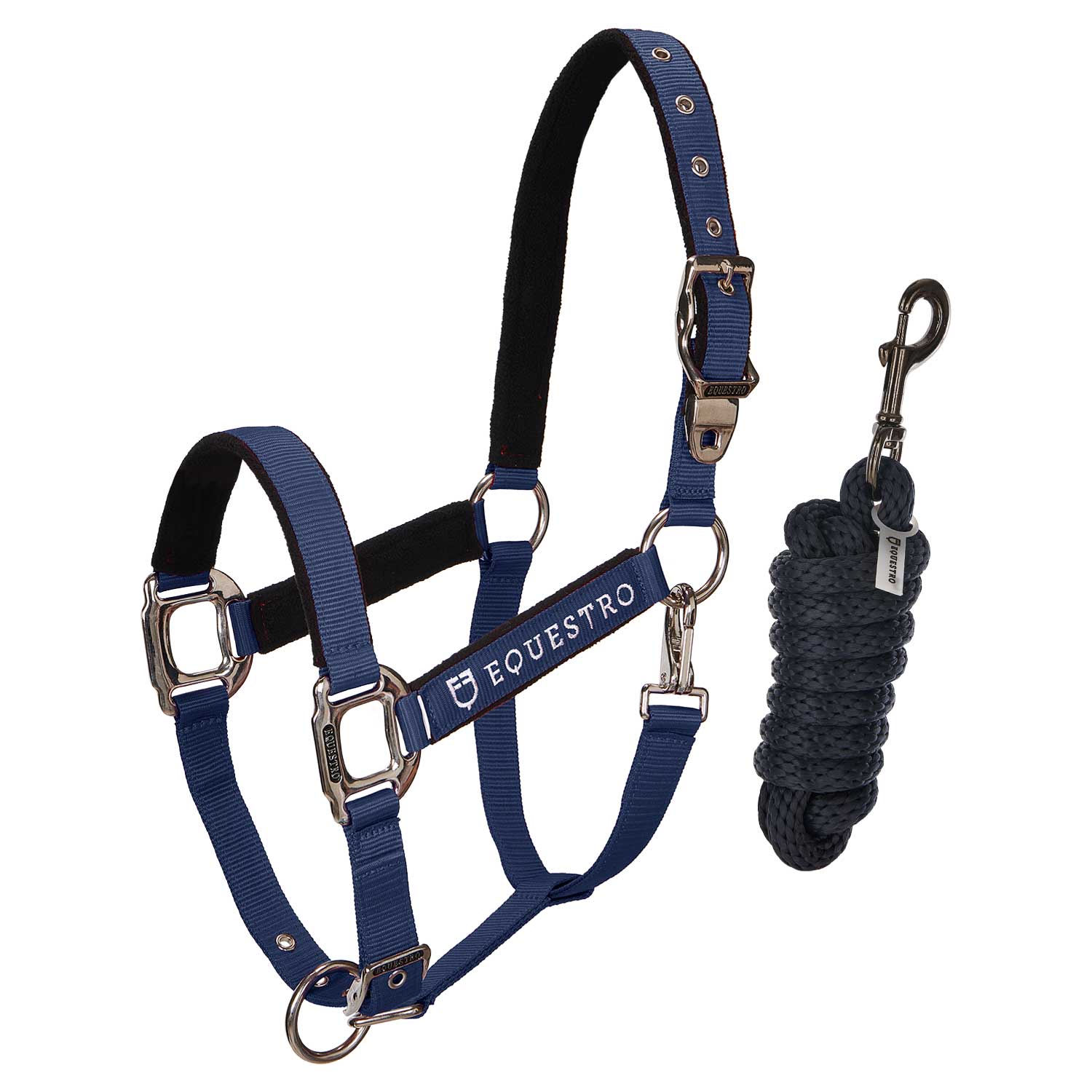 Cavezza Shiny Fittings doppia regolazione imbottita Equestro Colored
