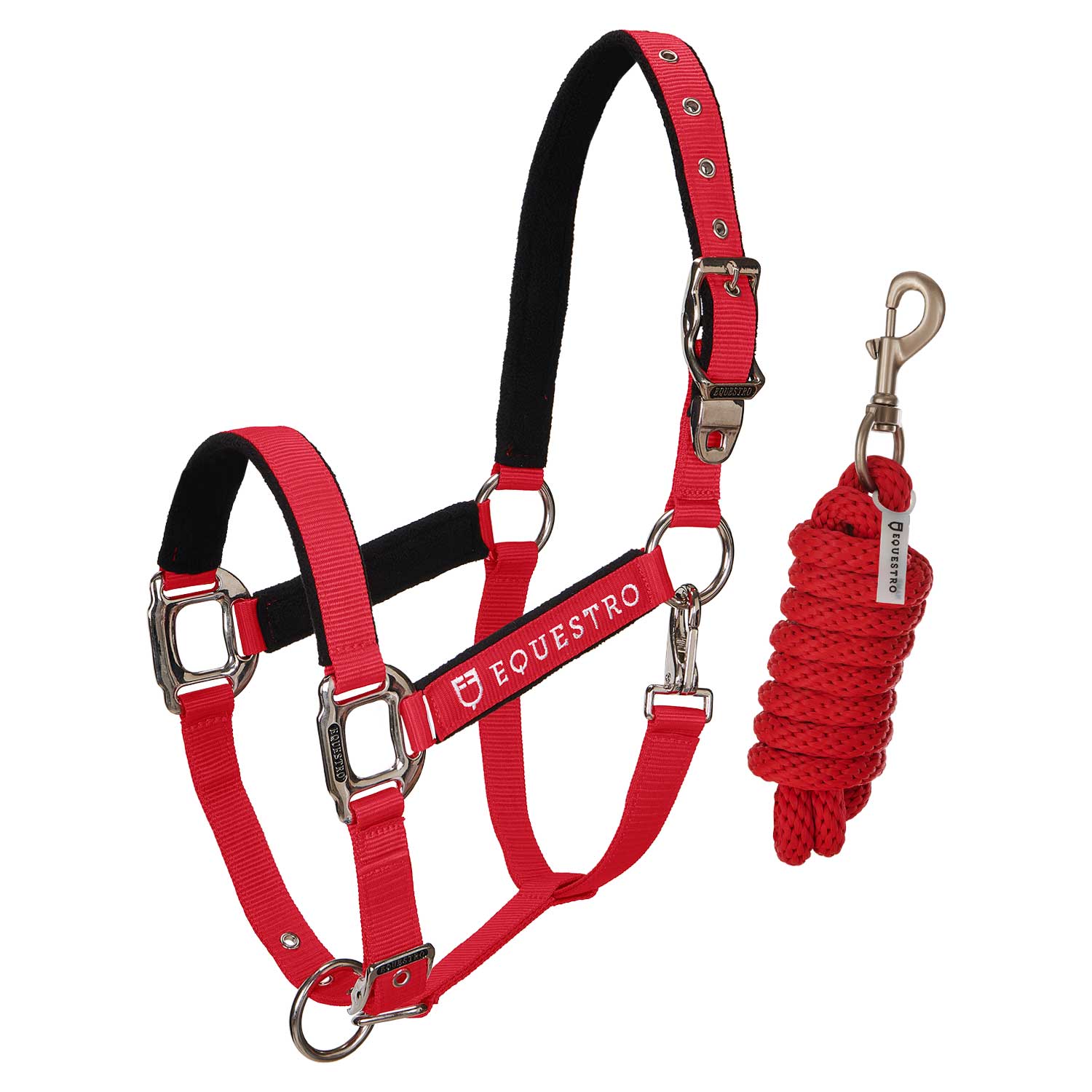 Cavezza Shiny Fittings doppia regolazione imbottita Equestro Colored