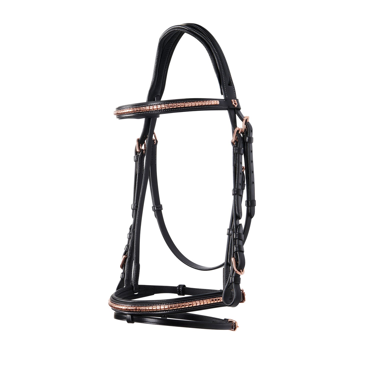 Equestro Testiera Inglese in Cuoio Clincher Colore Oro rosa
