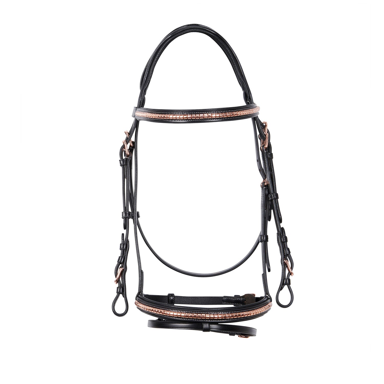 Equestro Testiera Inglese in Cuoio Clincher Colore Oro rosa