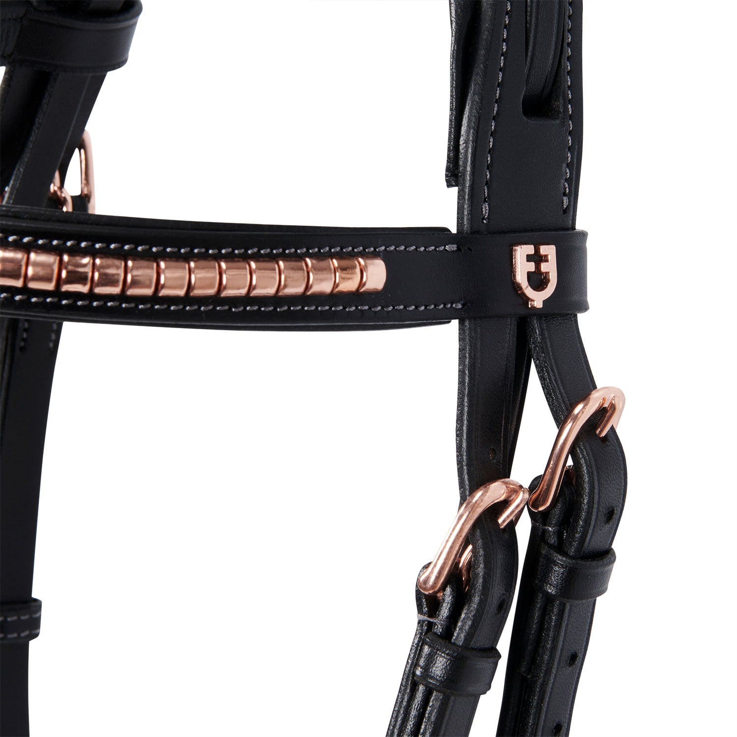 Equestro Testiera Inglese in Cuoio Clincher Colore Oro rosa