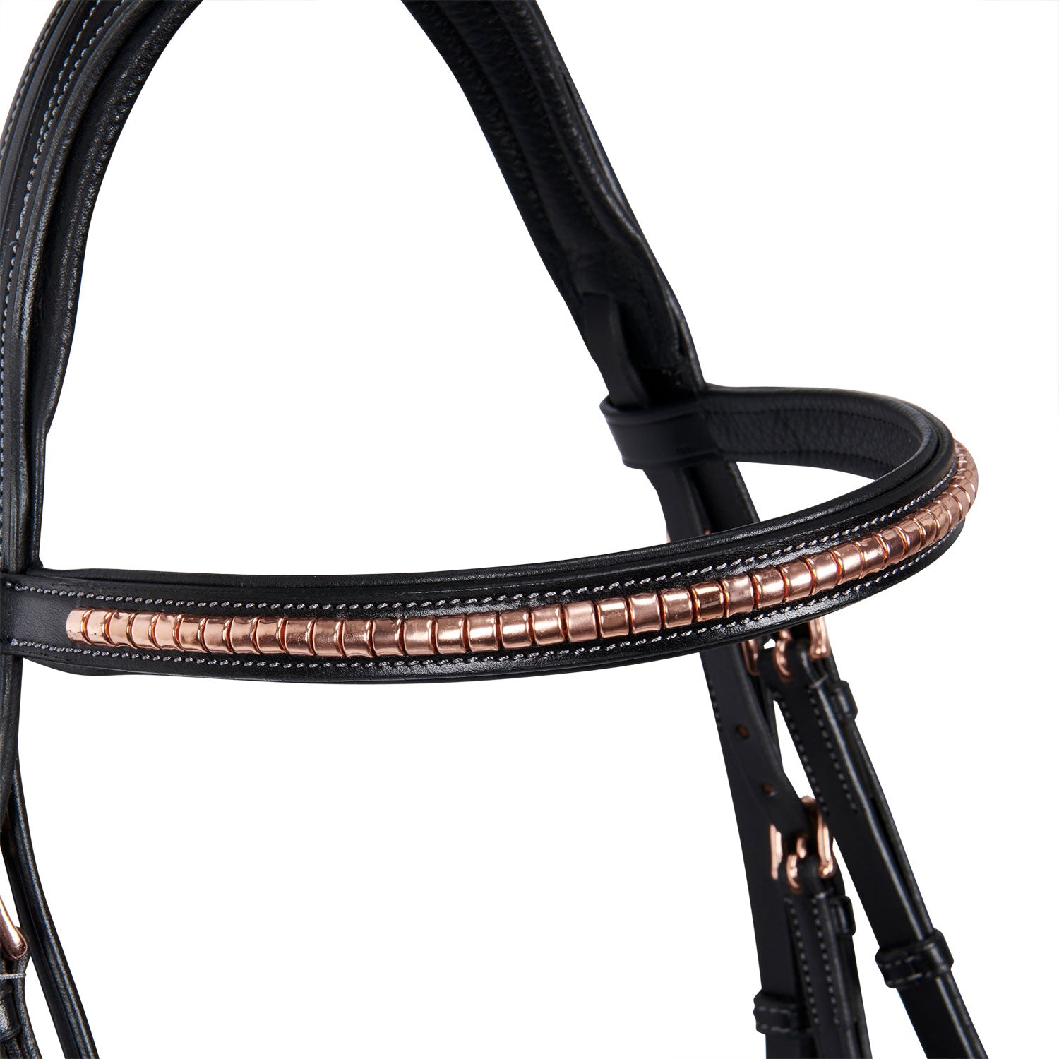 Equestro Testiera Inglese in Cuoio Clincher Colore Oro rosa
