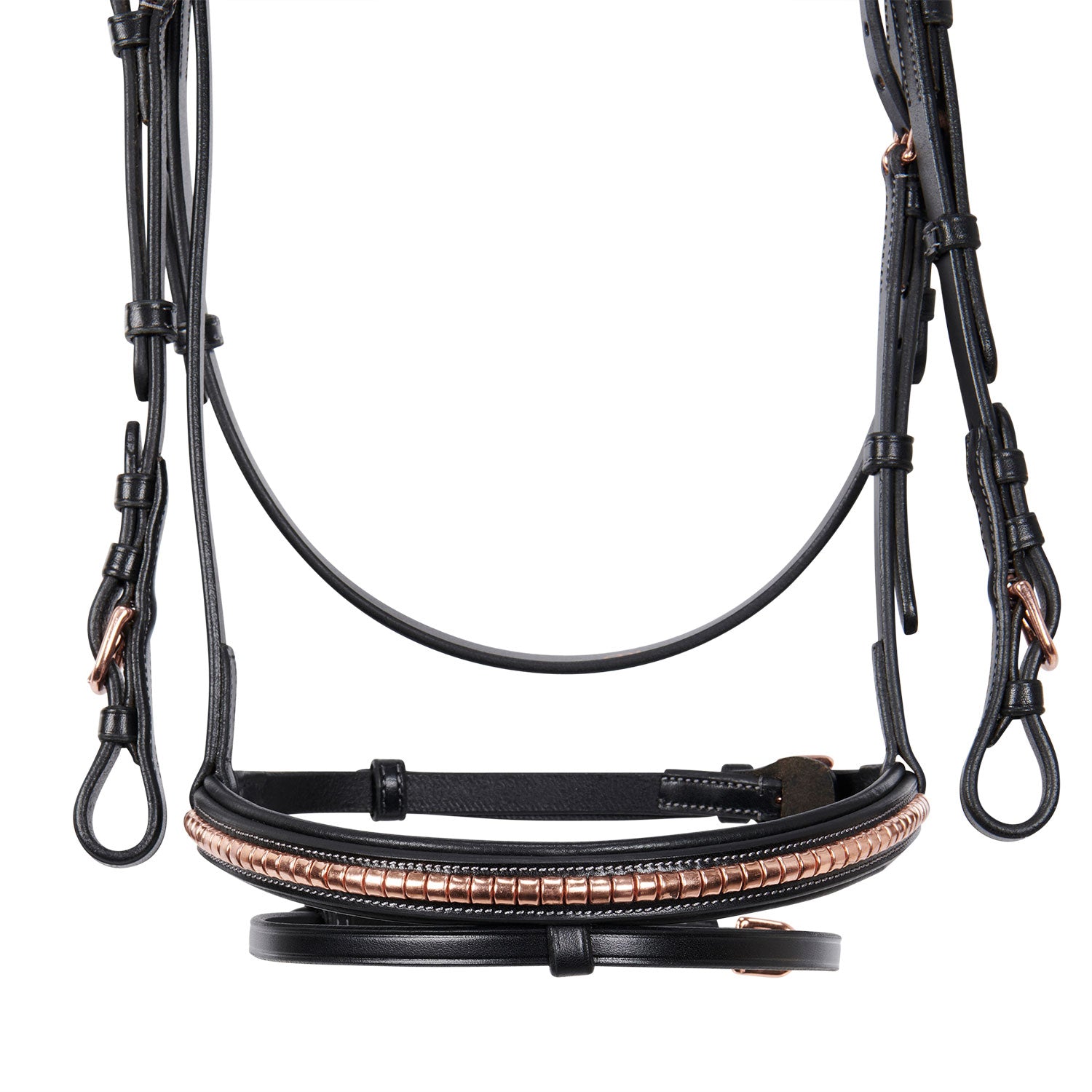 Equestro Testiera Inglese in Cuoio Clincher Colore Oro rosa