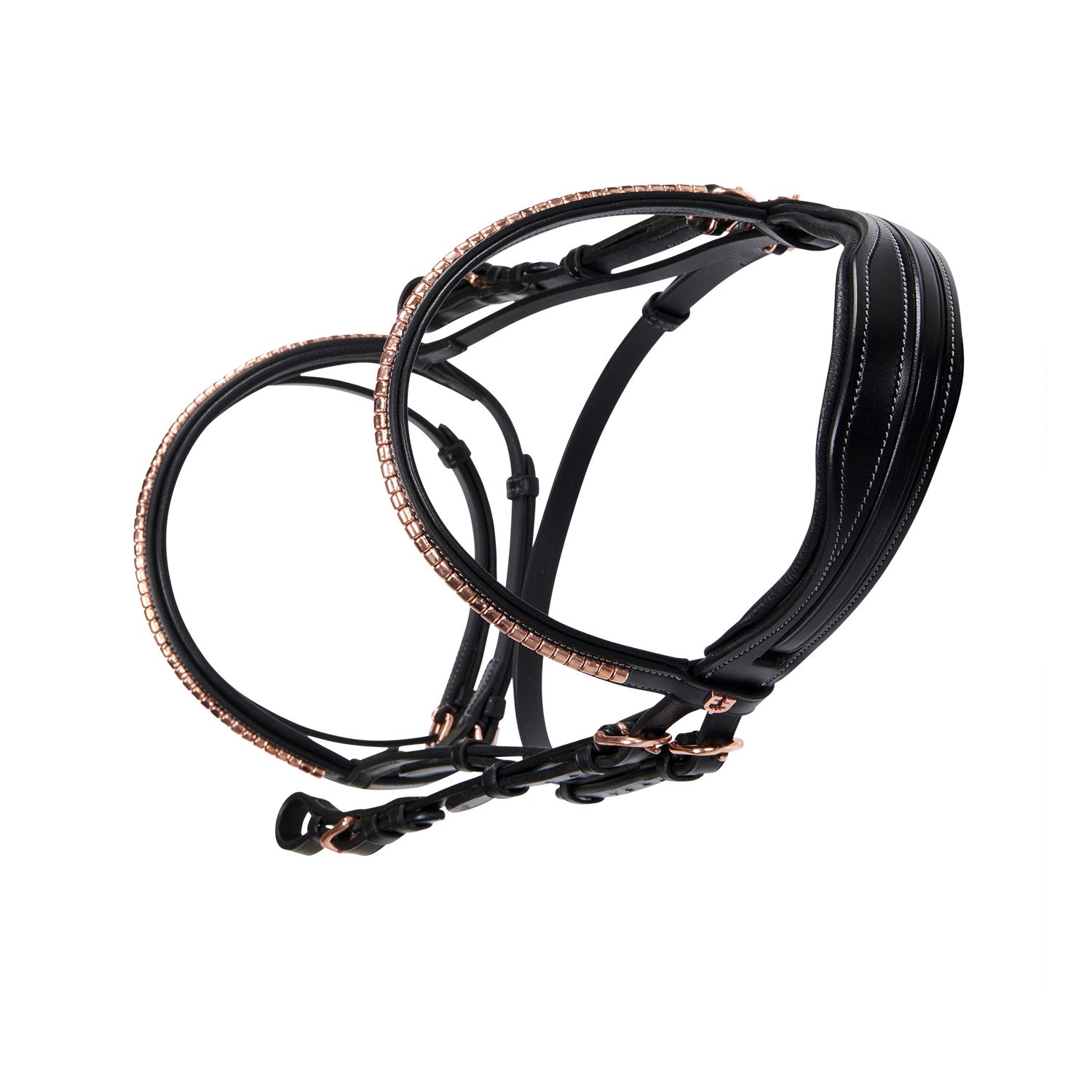 Equestro Testiera Inglese in Cuoio Clincher Colore Oro rosa