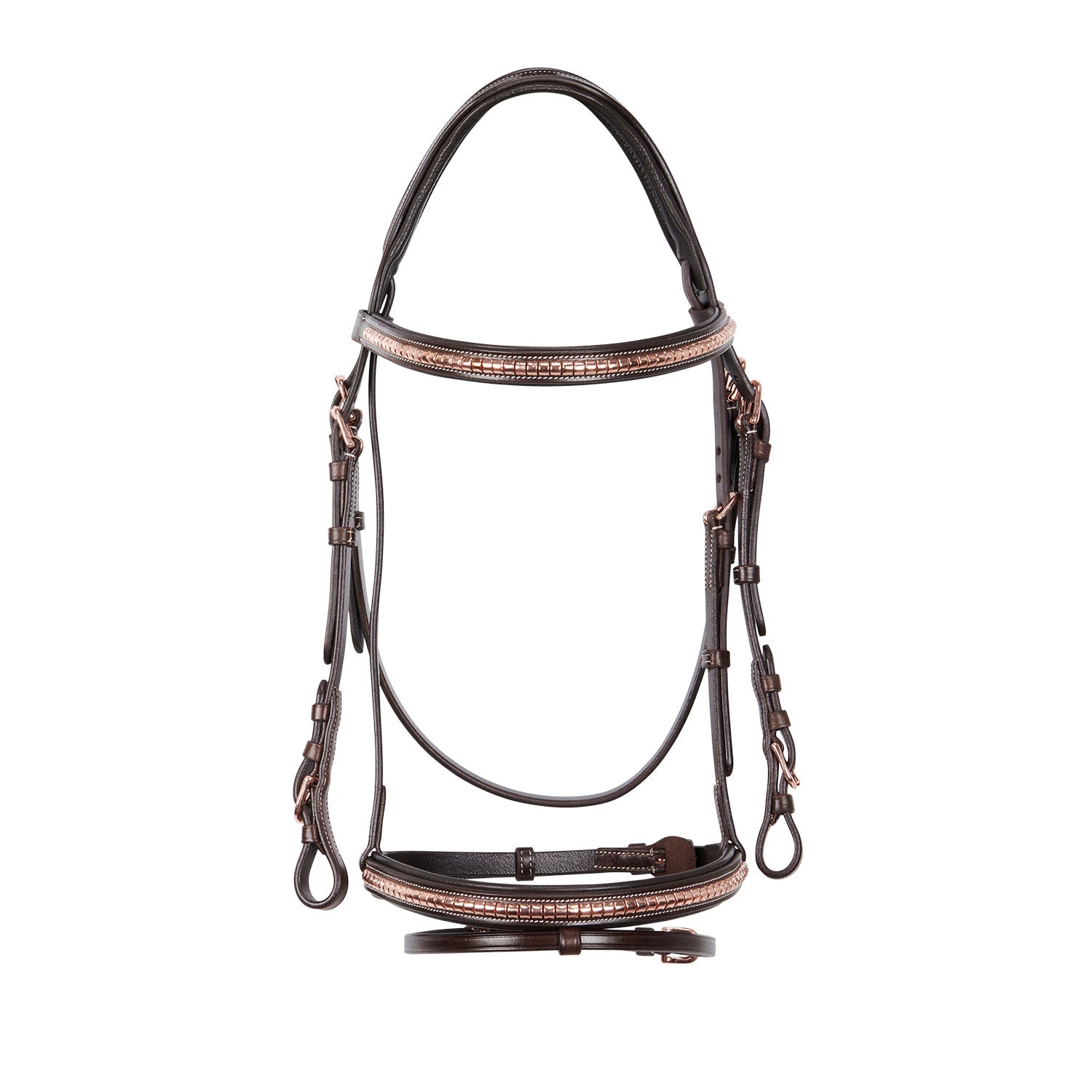 Equestro Testiera Inglese in Cuoio Clincher Colore Oro rosa