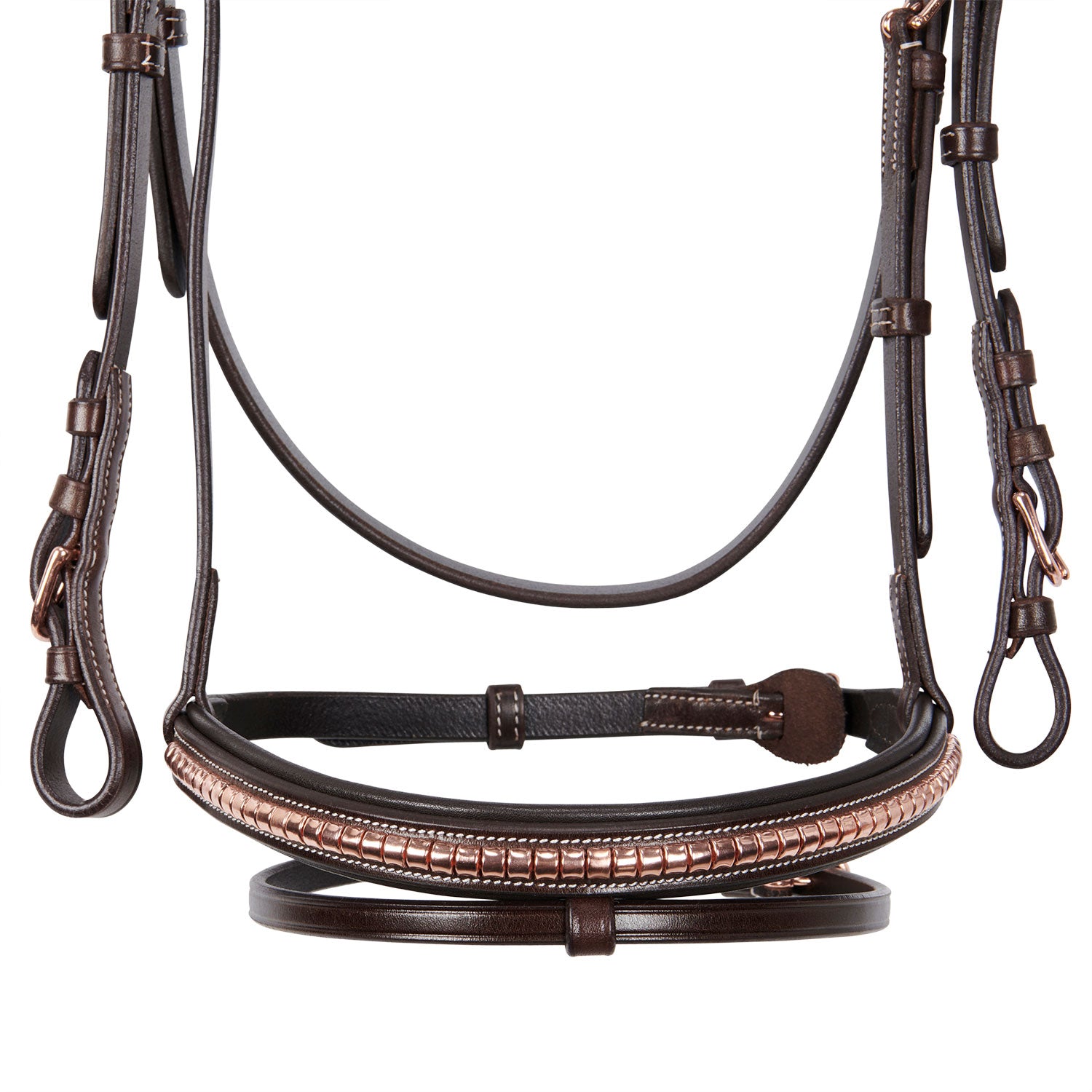Equestro Testiera Inglese in Cuoio Clincher Colore Oro rosa