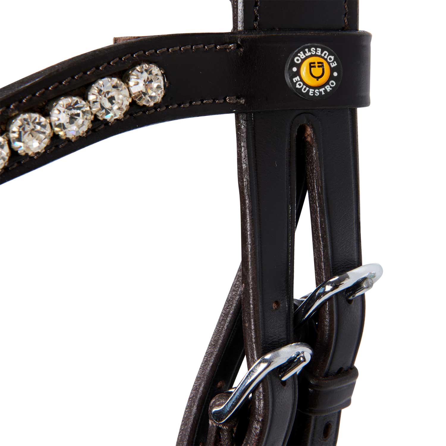 Equestro Testiera Inglese in Cuoio con Brillantini New