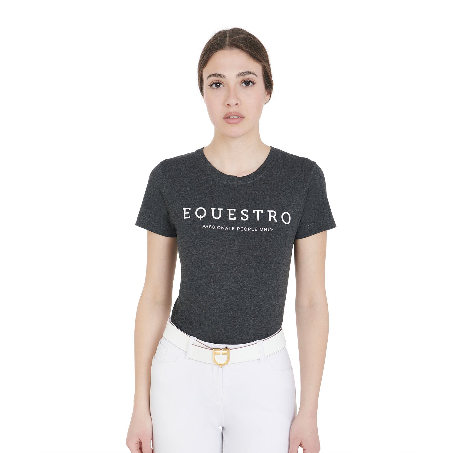 Equestro T Shirt Donna Slim Fit con Scritta