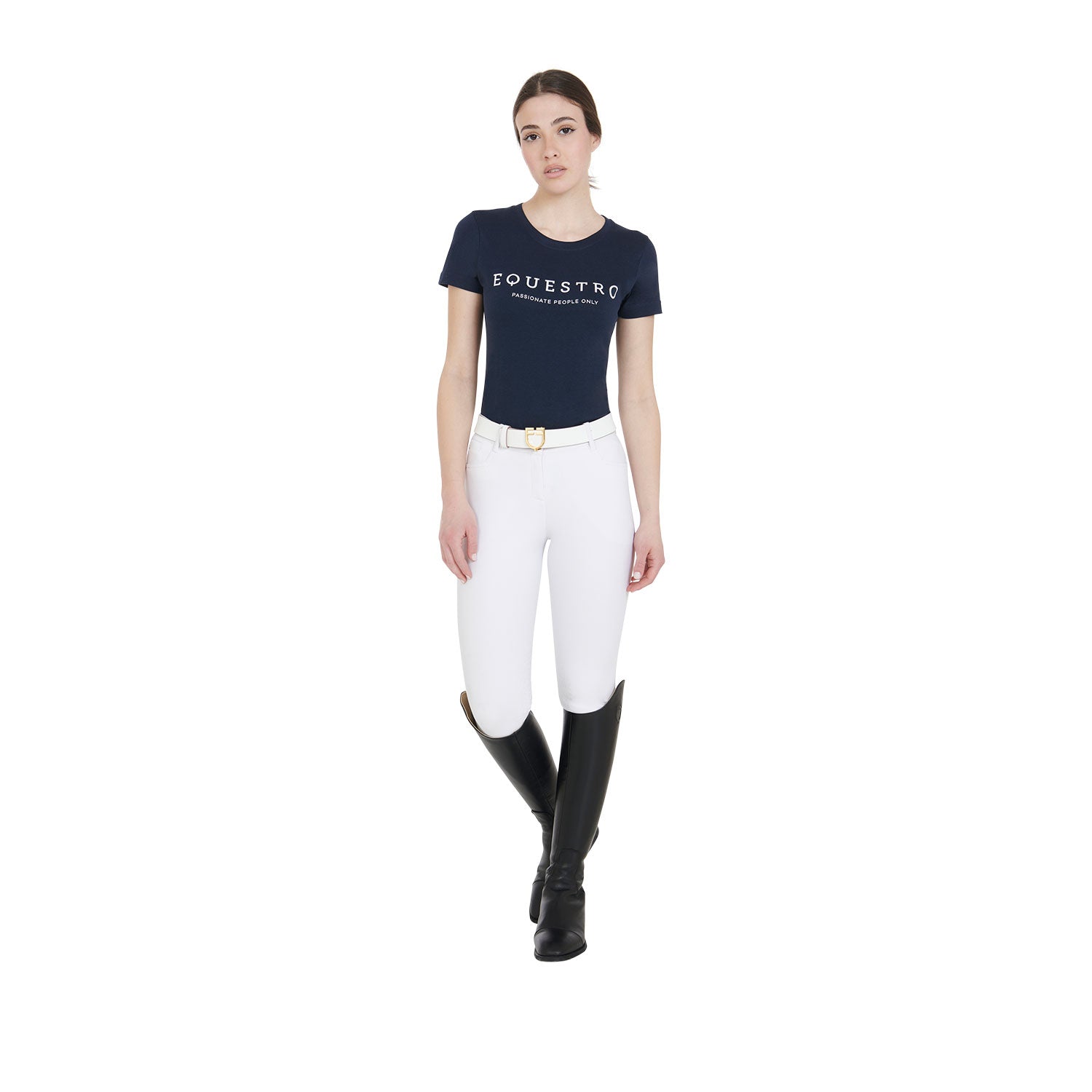 Equestro T Shirt Donna Slim Fit con Scritta