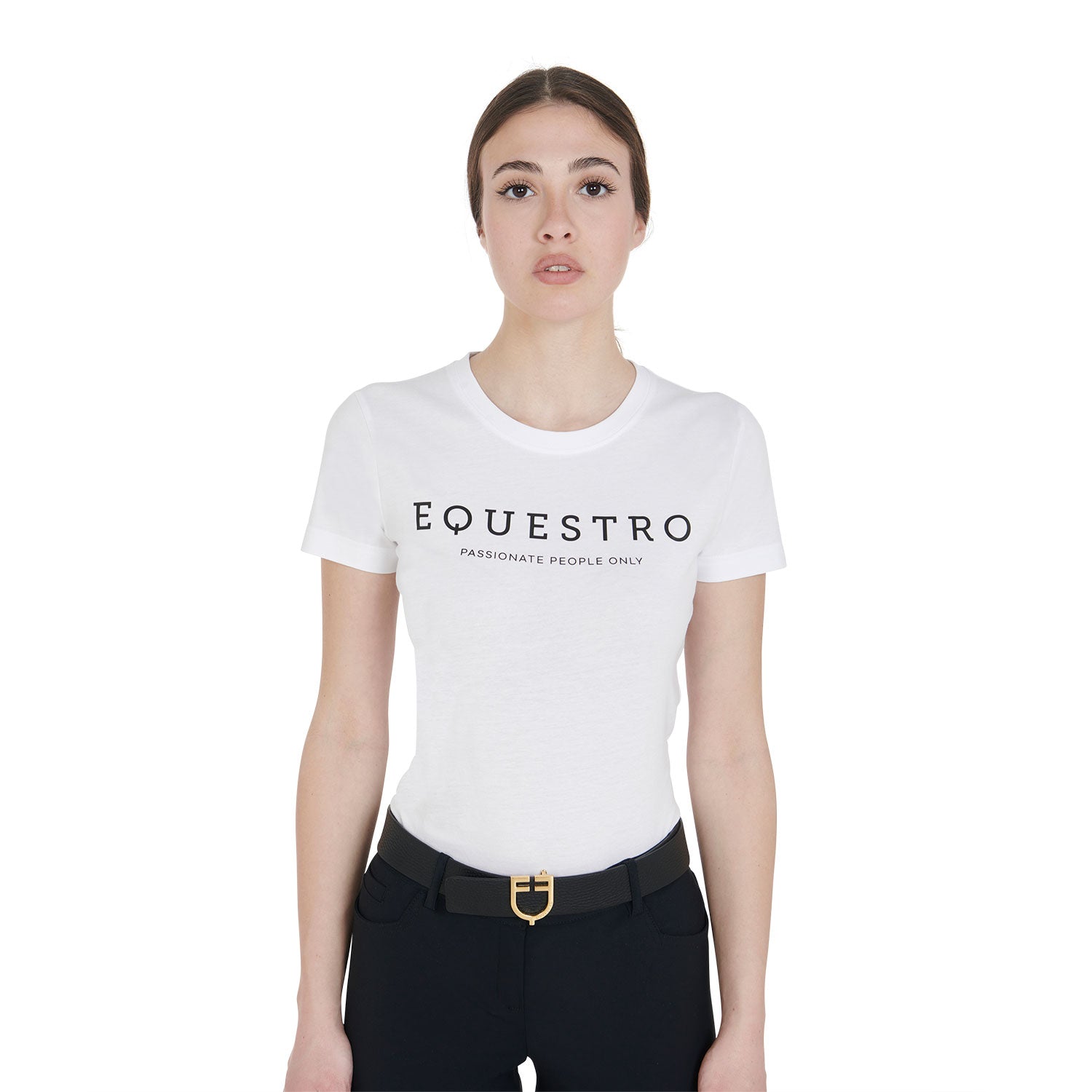 Equestro T Shirt Donna Slim Fit con Scritta