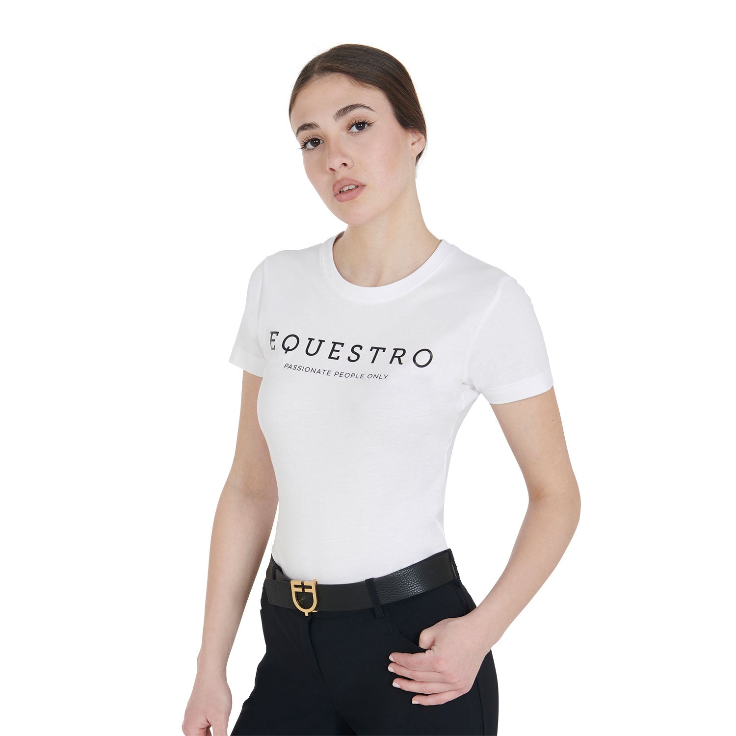 Equestro T Shirt Donna Slim Fit con Scritta
