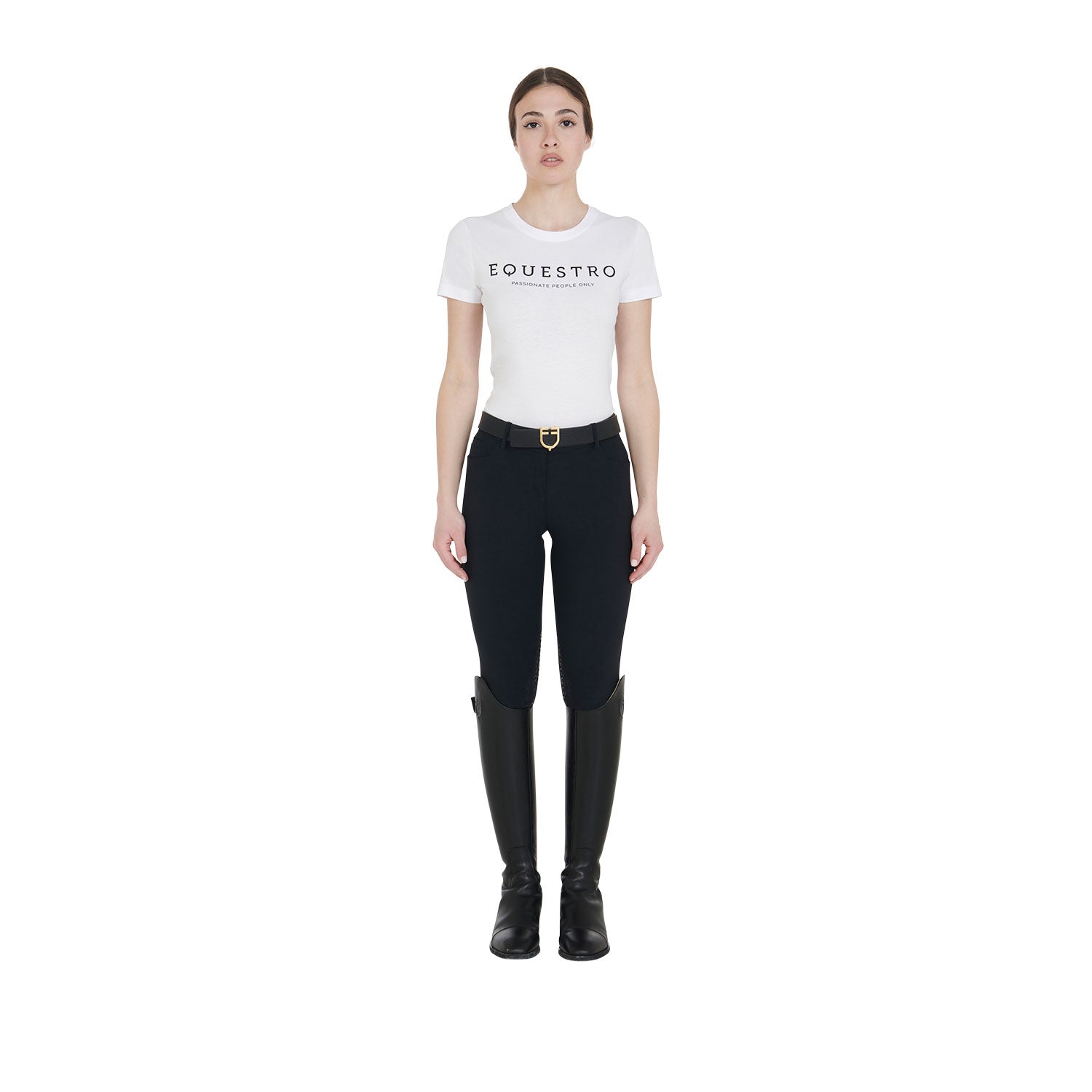 Equestro T Shirt Donna Slim Fit con Scritta