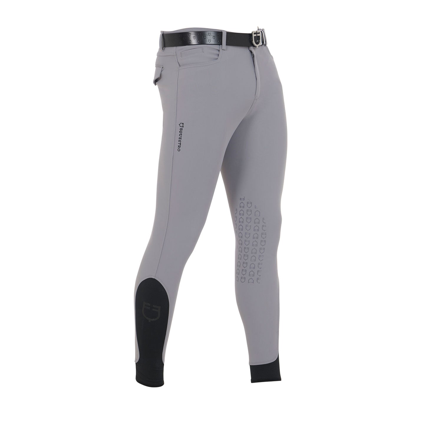 Pantaloni uomo slim fit tessuto tecnico Equestro Caspar, grip al ginoccho