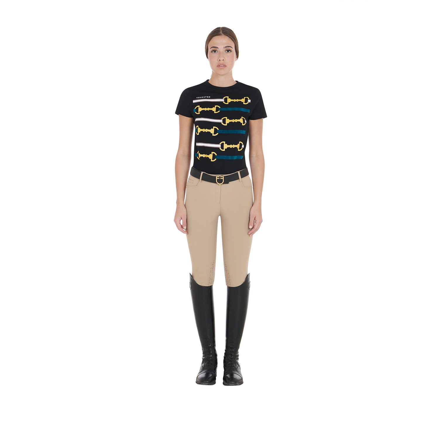 Equestro Pantaloni Donna Slim Fit Grip con Logo
