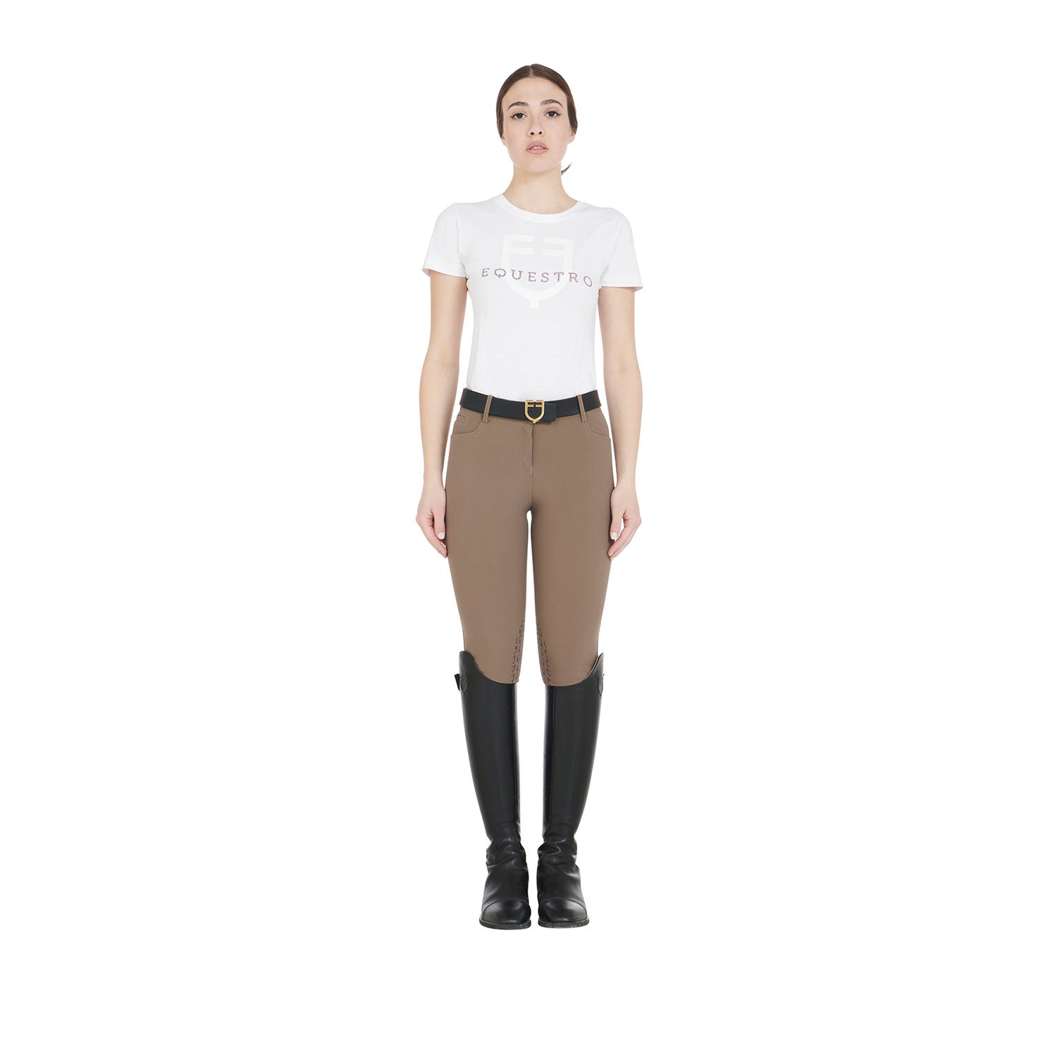 Equestro Pantaloni Donna Slim Fit Grip con Logo