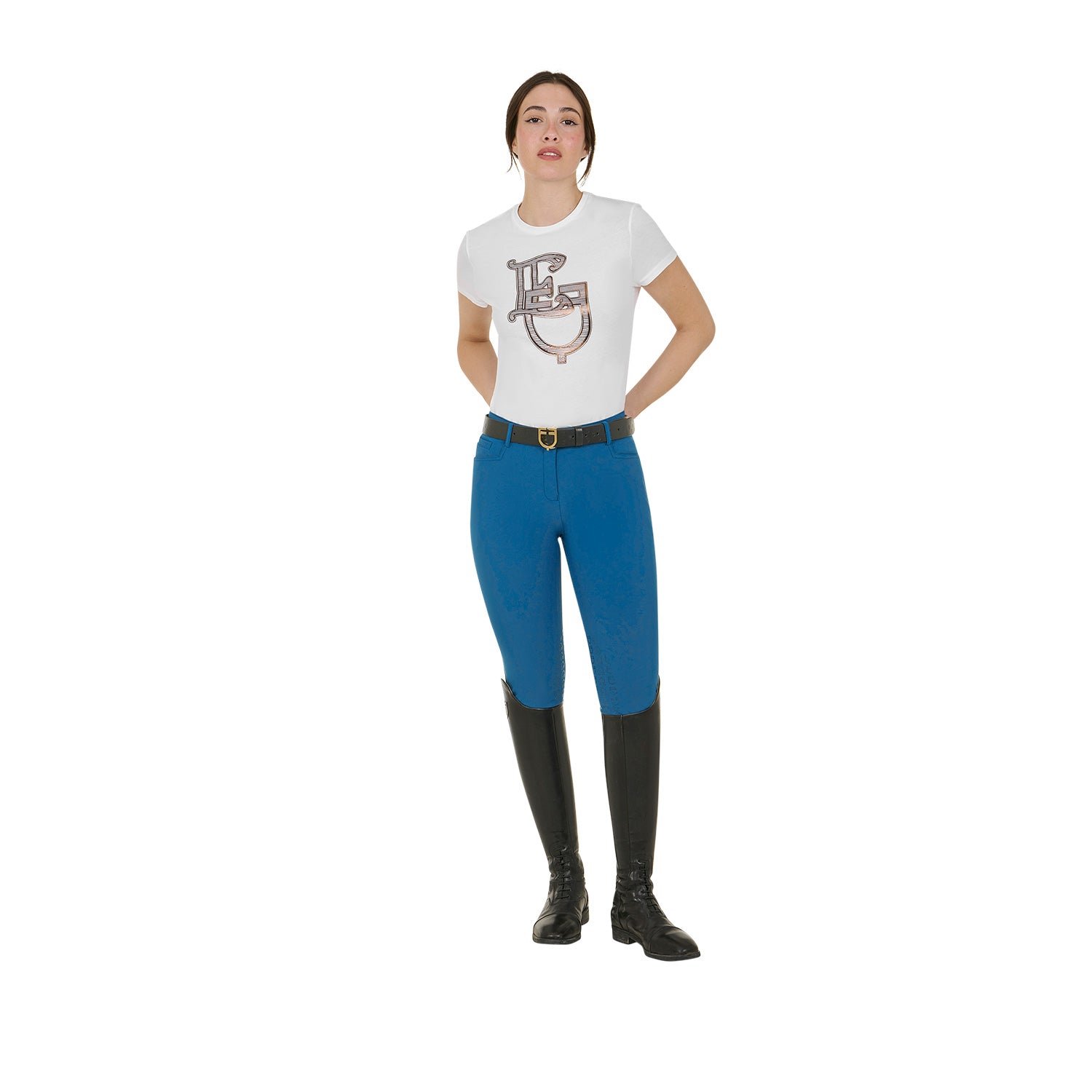 Equestro Pantaloni Donna Slim Fit Grip con Logo