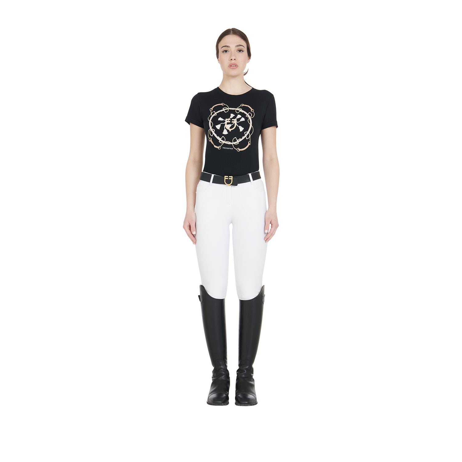 Equestro Pantaloni Donna Slim Fit Grip con Logo