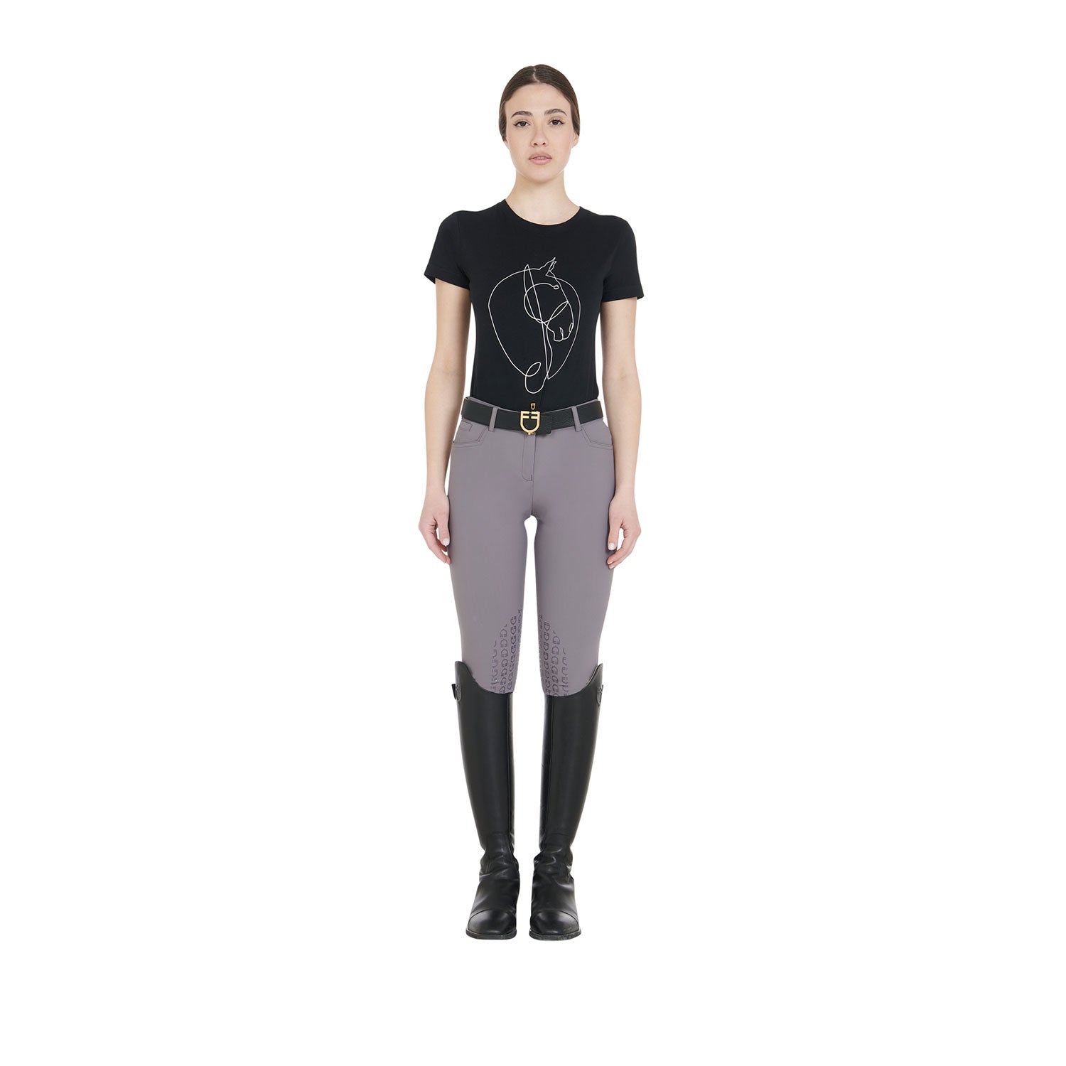 Equestro Pantaloni Donna Estivi Slim Fit in Tessuto Tecnico Bielastico