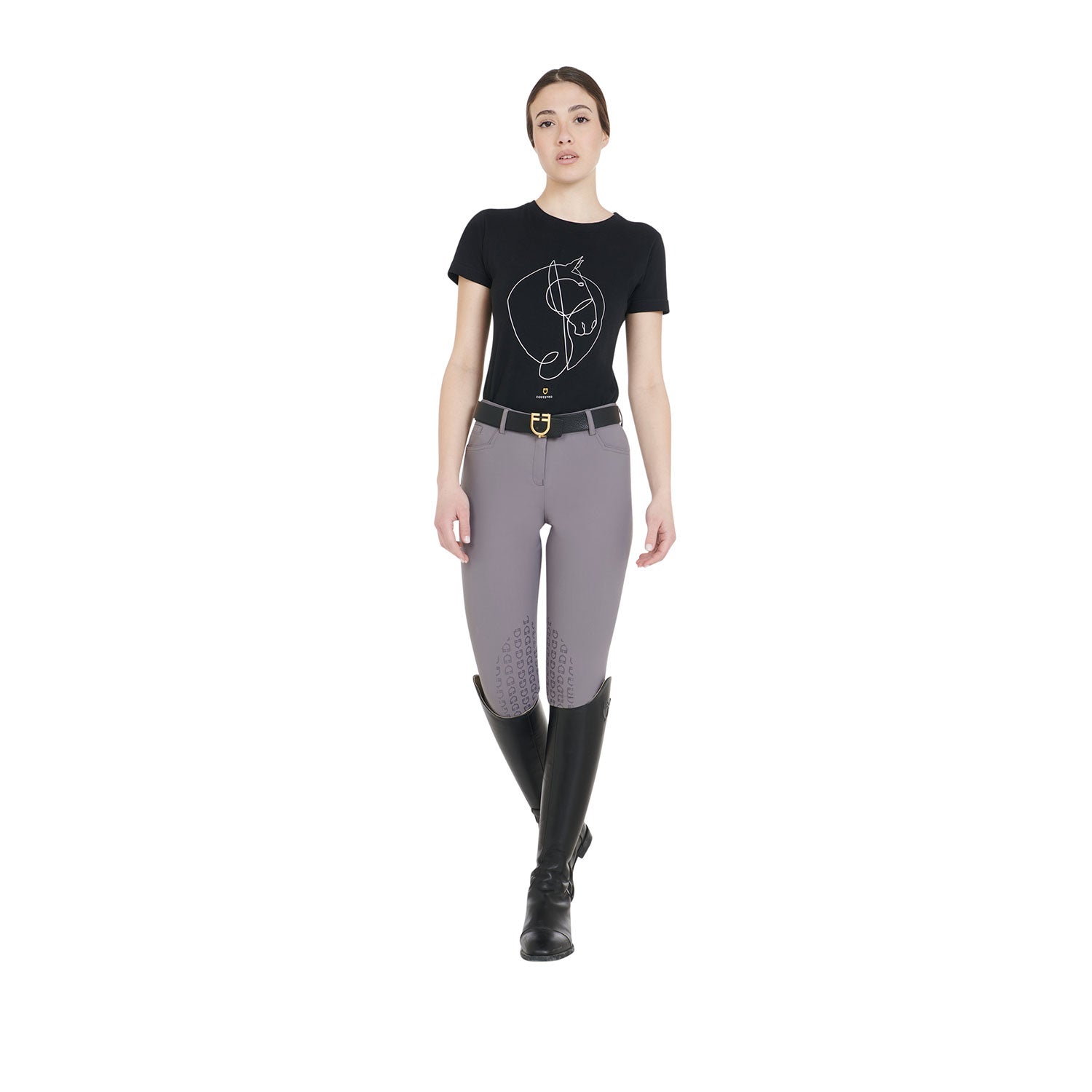 Equestro Pantaloni Donna Estivi Slim Fit in Tessuto Tecnico Bielastico