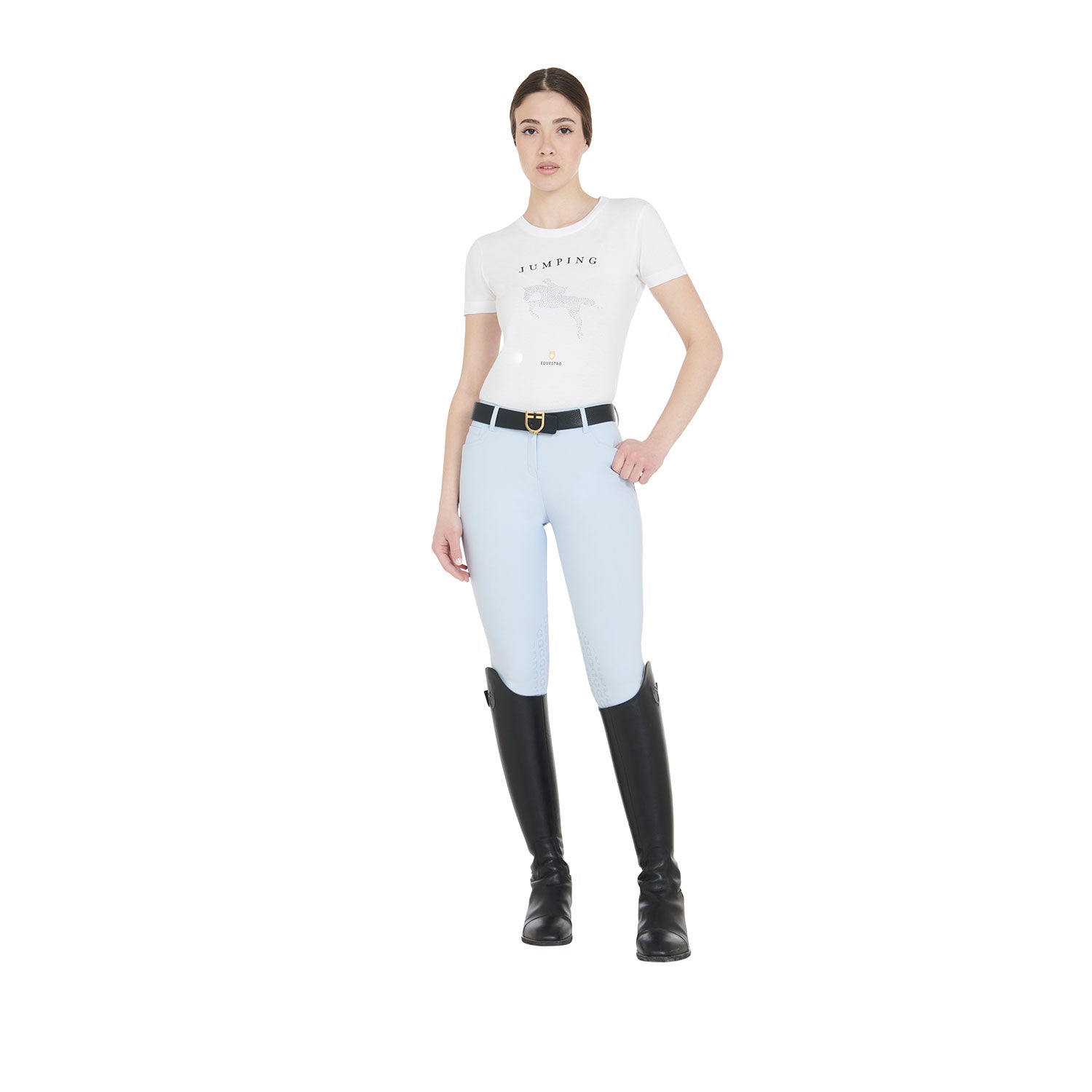 Equestro Pantaloni Donna Estivi Slim Fit in Tessuto Tecnico Bielastico
