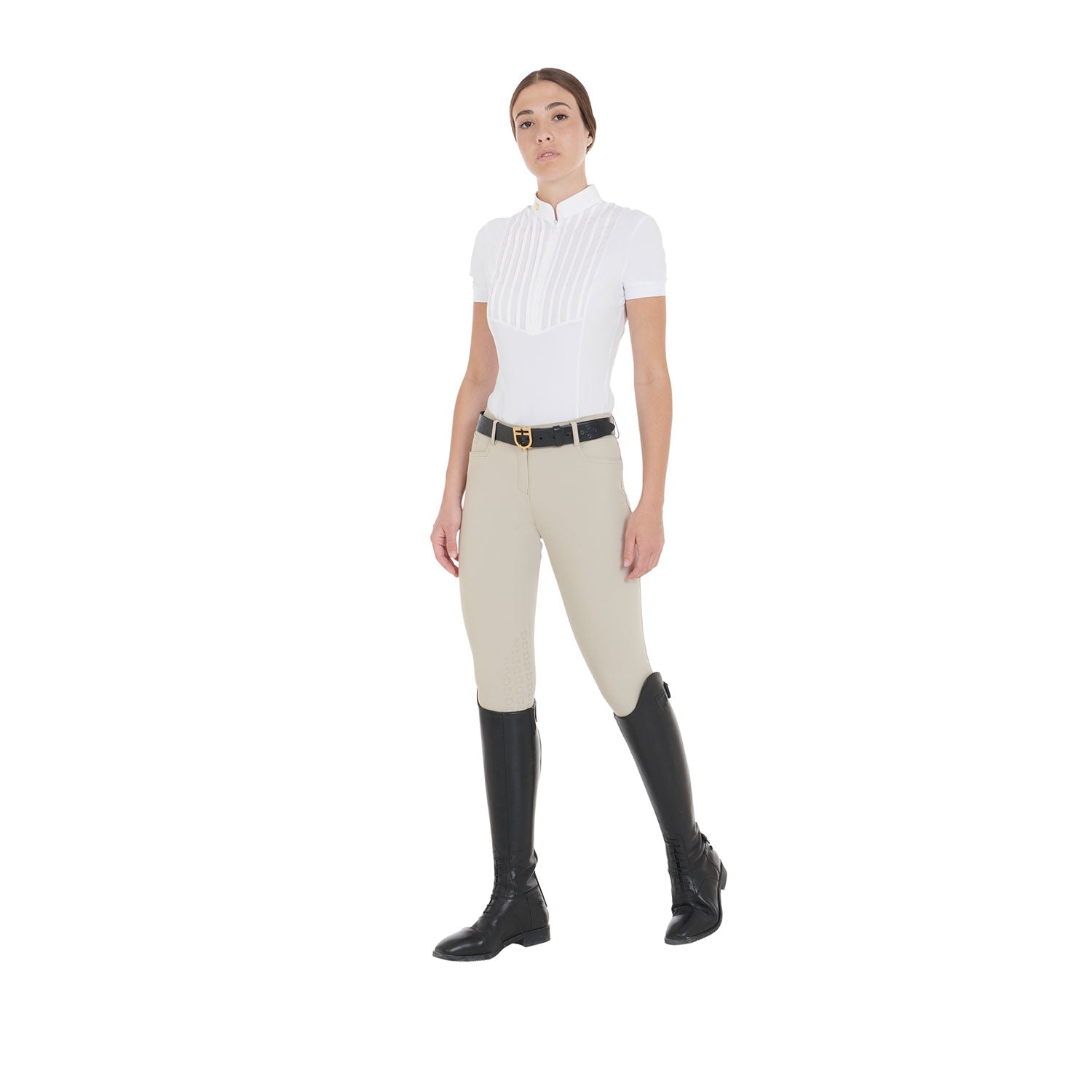Equestro Pantaloni Donna Estivi Slim Fit in Tessuto Tecnico Bielastico