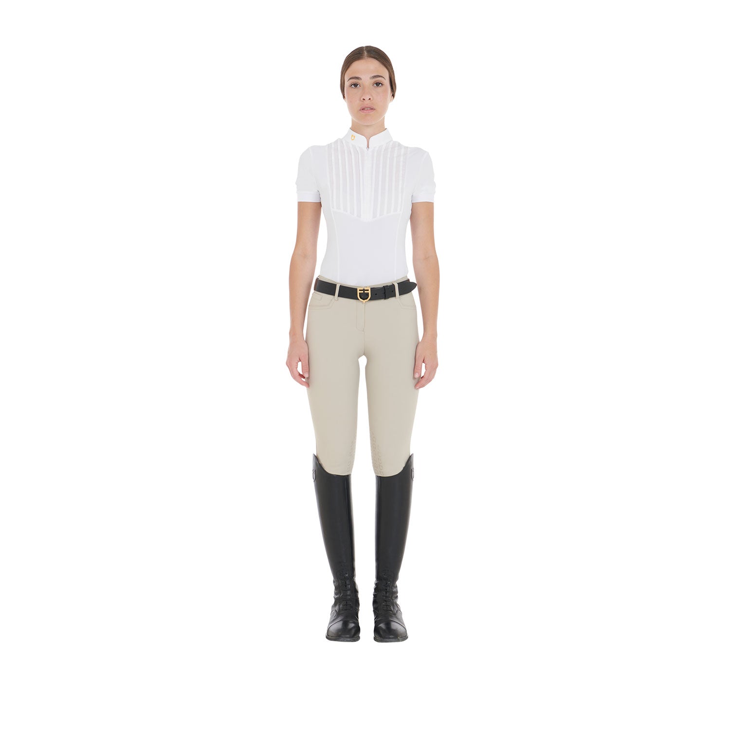 Equestro Pantaloni Donna Estivi Slim Fit in Tessuto Tecnico Bielastico
