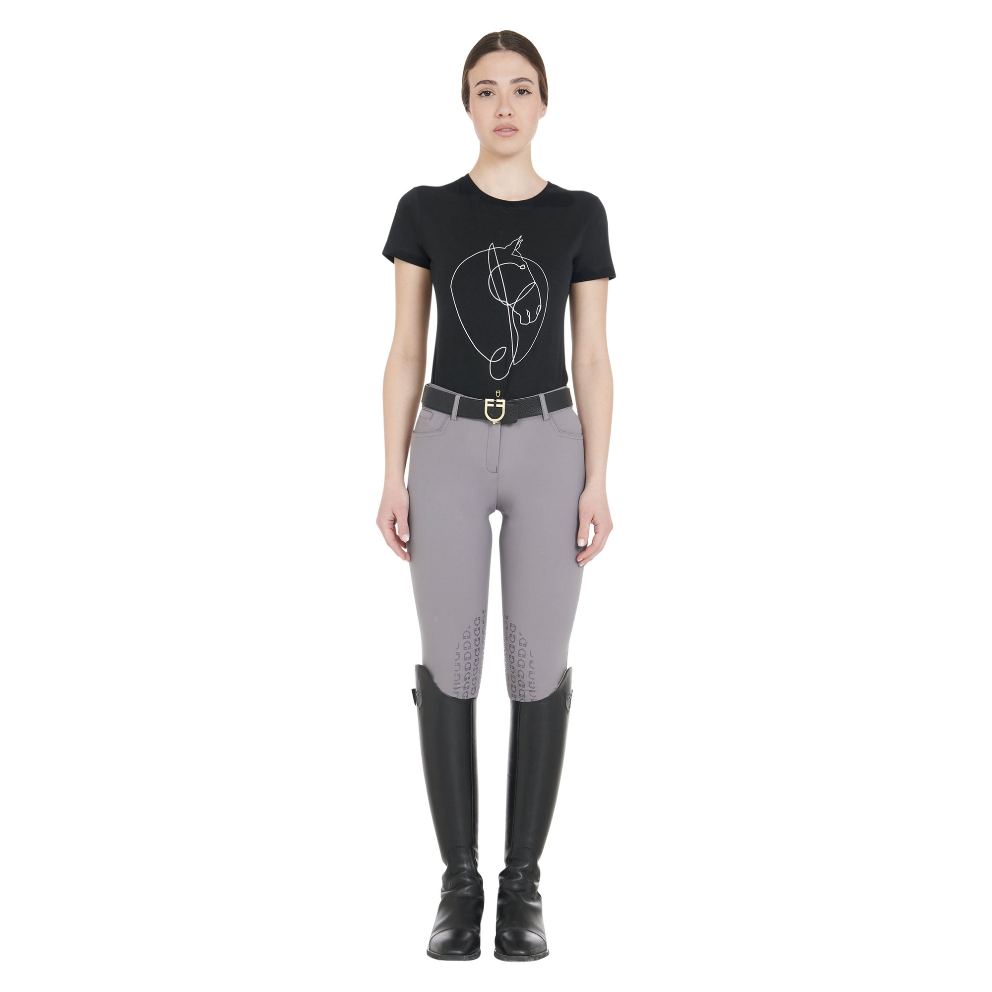 Equestro Pantaloni Donna Estivi Slim Fit in Tessuto Tecnico Bielastico