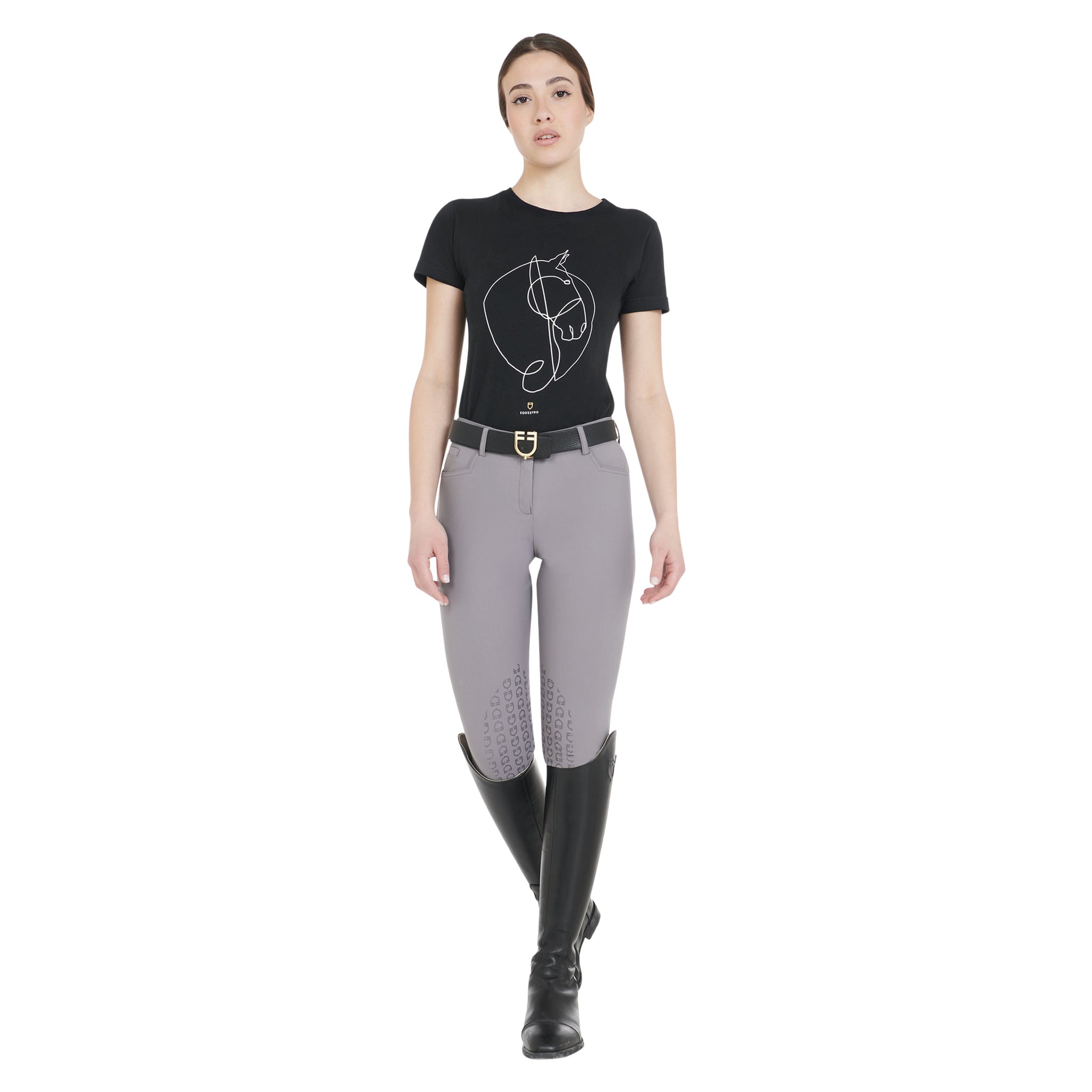 Equestro Pantaloni Donna Estivi Slim Fit in Tessuto Tecnico Bielastico
