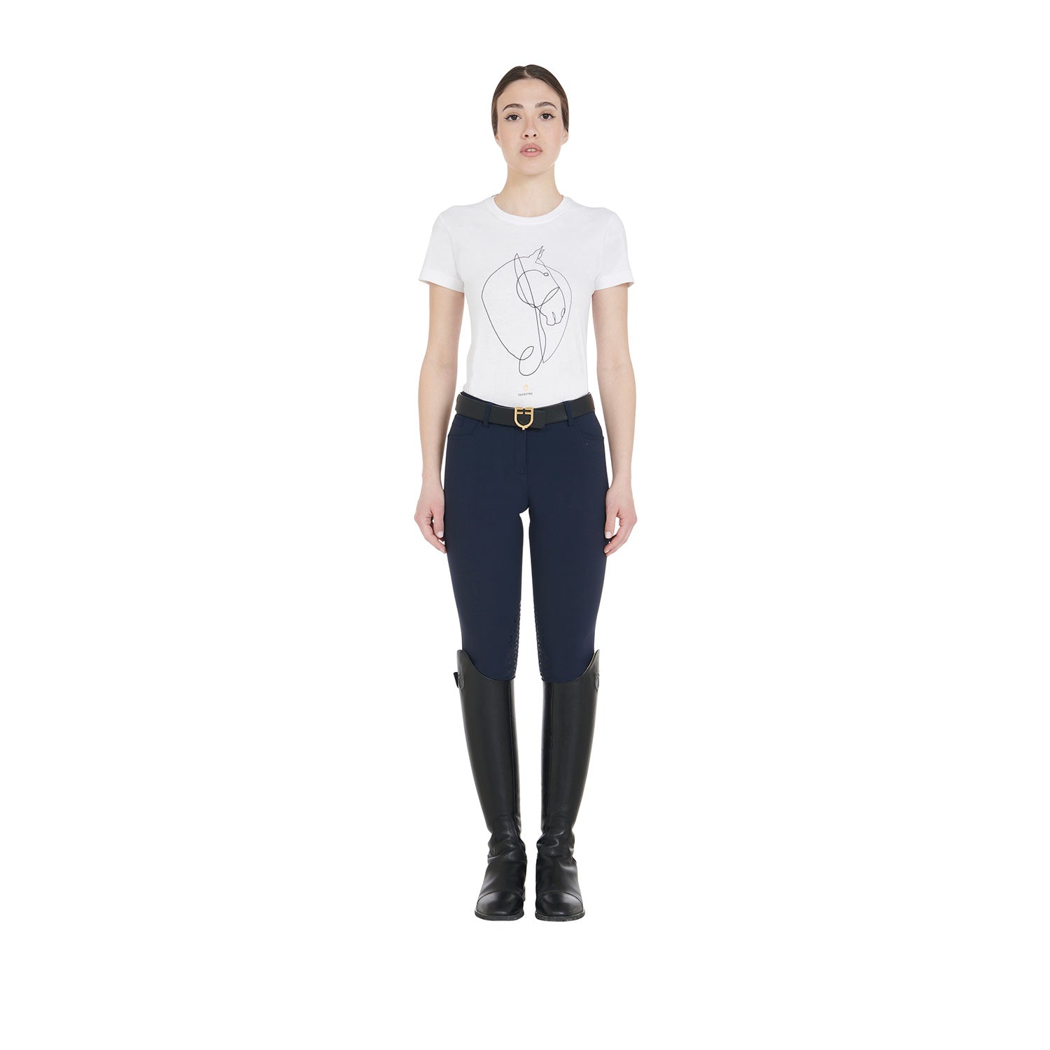 Equestro Pantaloni Donna Estivi Slim Fit in Tessuto Tecnico Bielastico