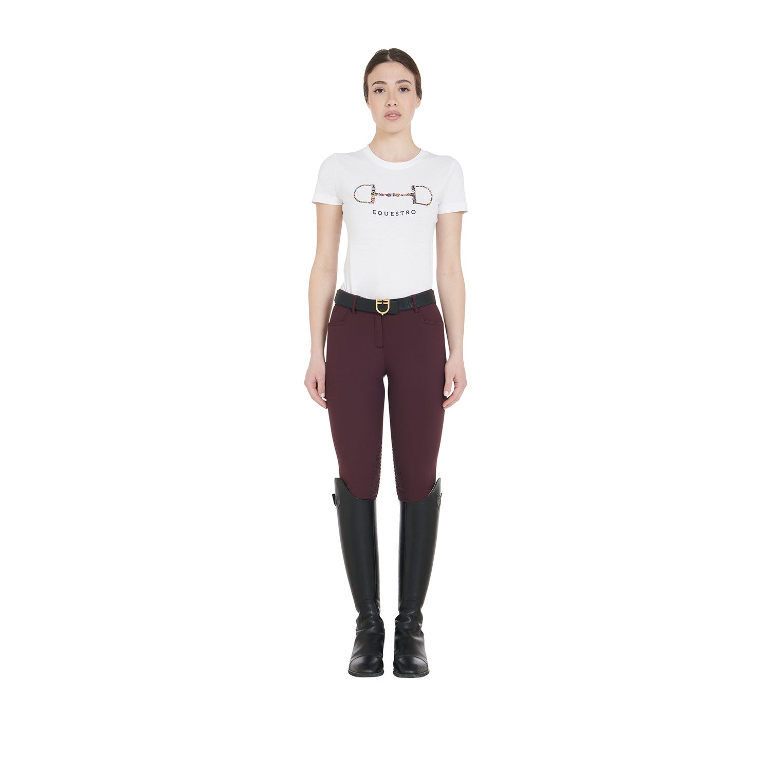 Equestro Pantaloni Donna Estivi Slim Fit in Tessuto Tecnico Bielastico