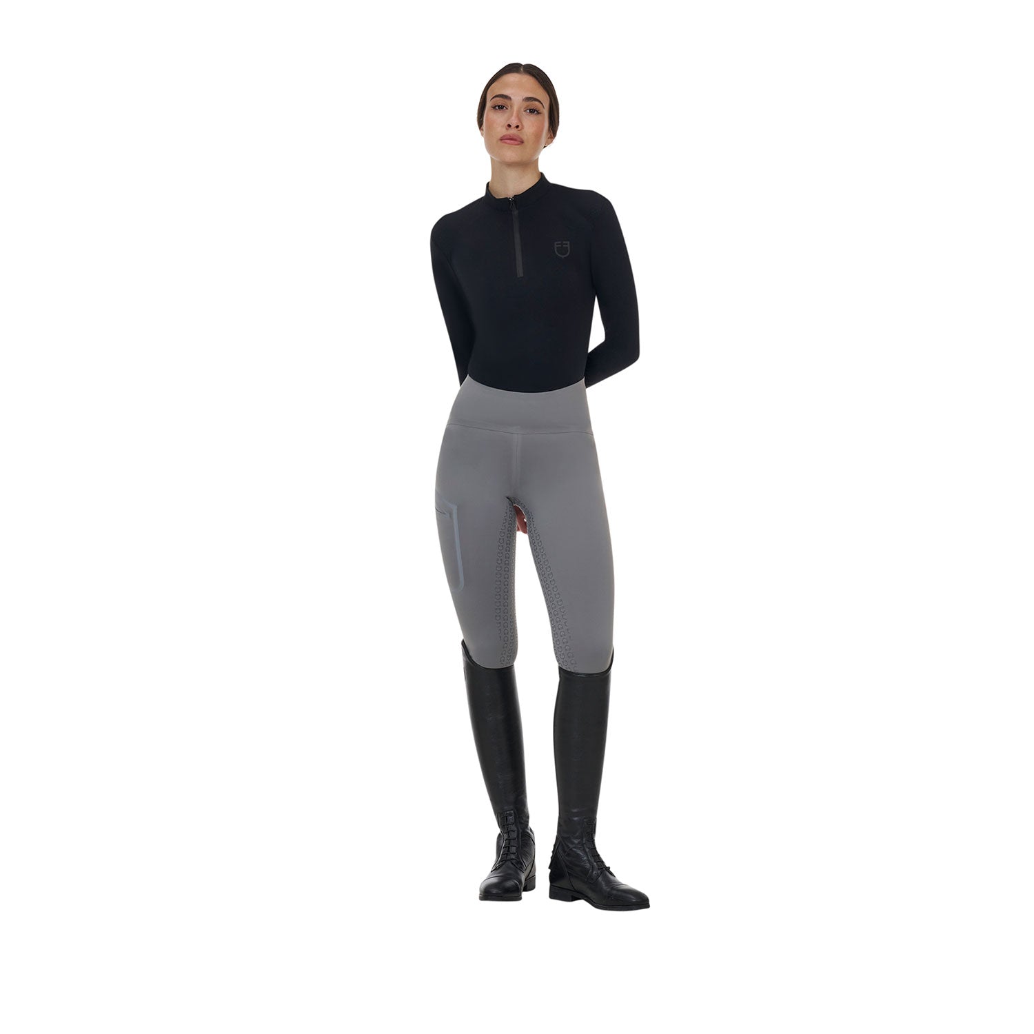 Equestro Leggings Donna Ridertechnology Vita Alta Full Grip