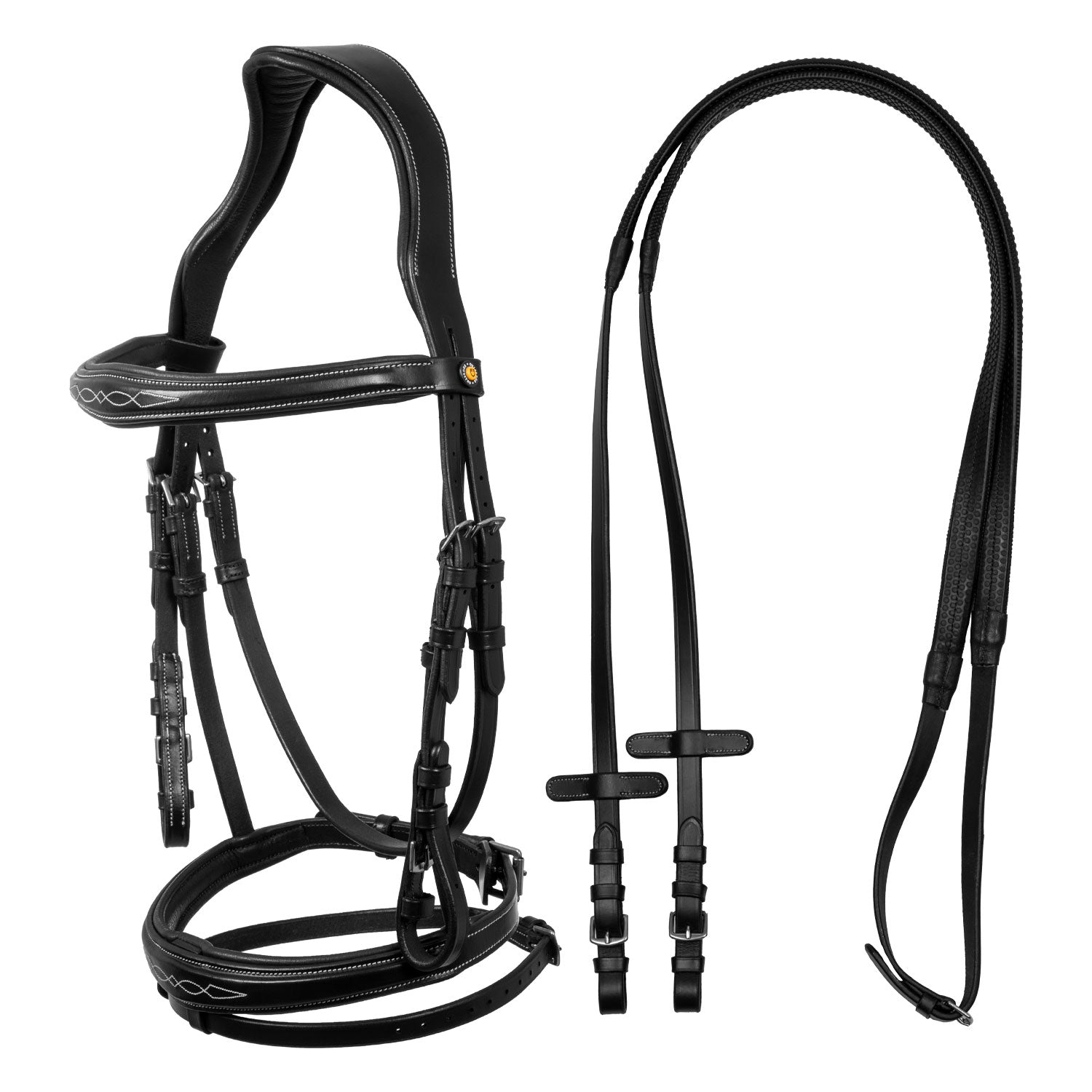 Equestro Testiera in Morbida Pelle Cucita