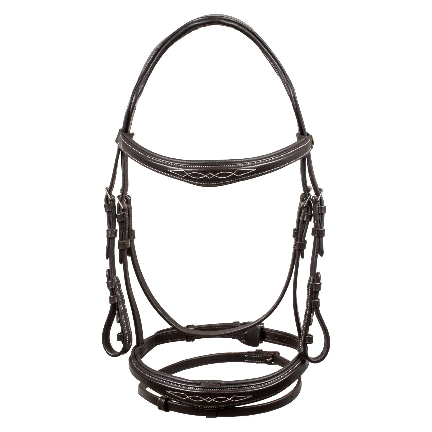 Equestro Testiera in Morbida Pelle Cucita