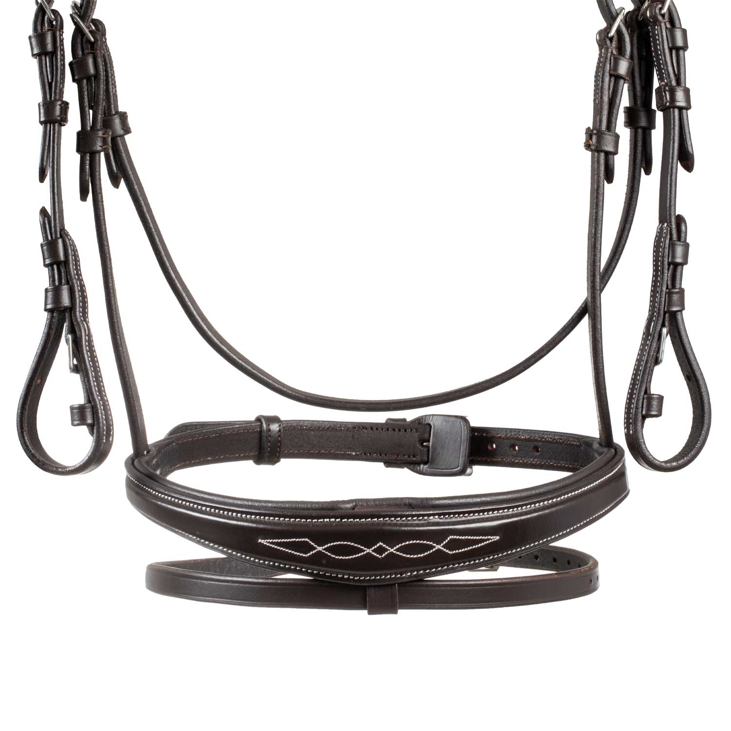 Equestro Testiera in Morbida Pelle Cucita