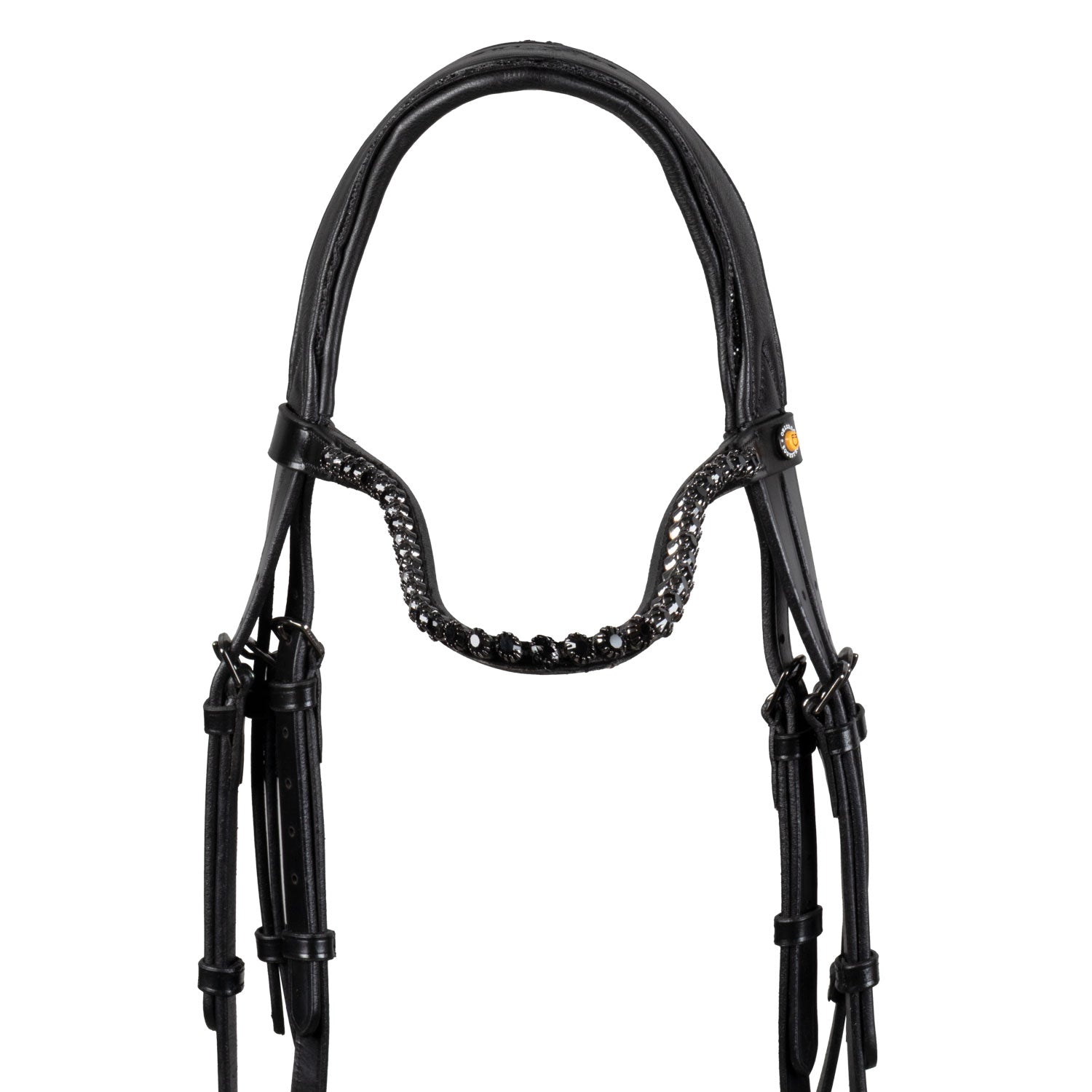 Equestro Testiera Dressage Anatomica in Pelle con Strass
