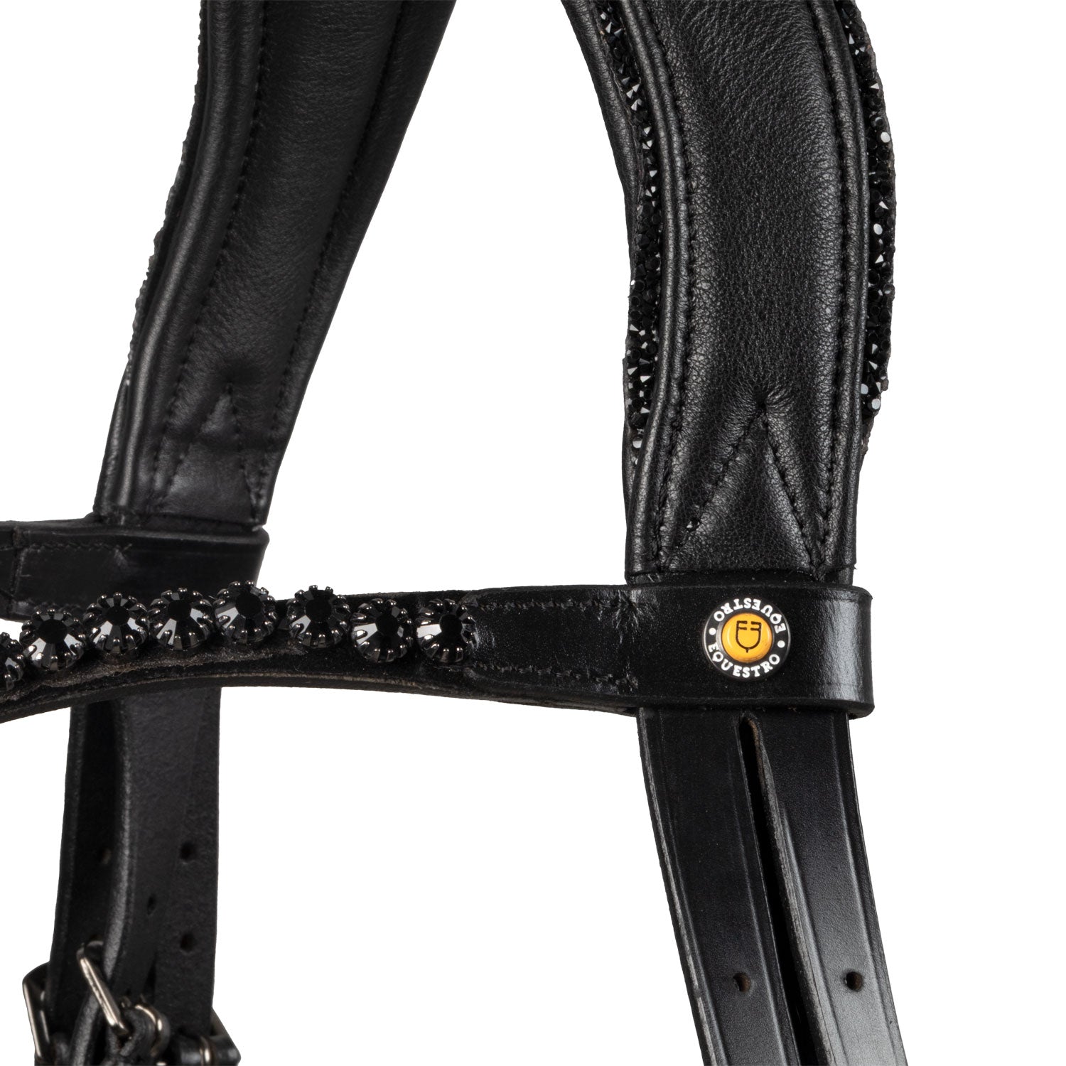Equestro Testiera Dressage Anatomica in Pelle con Strass