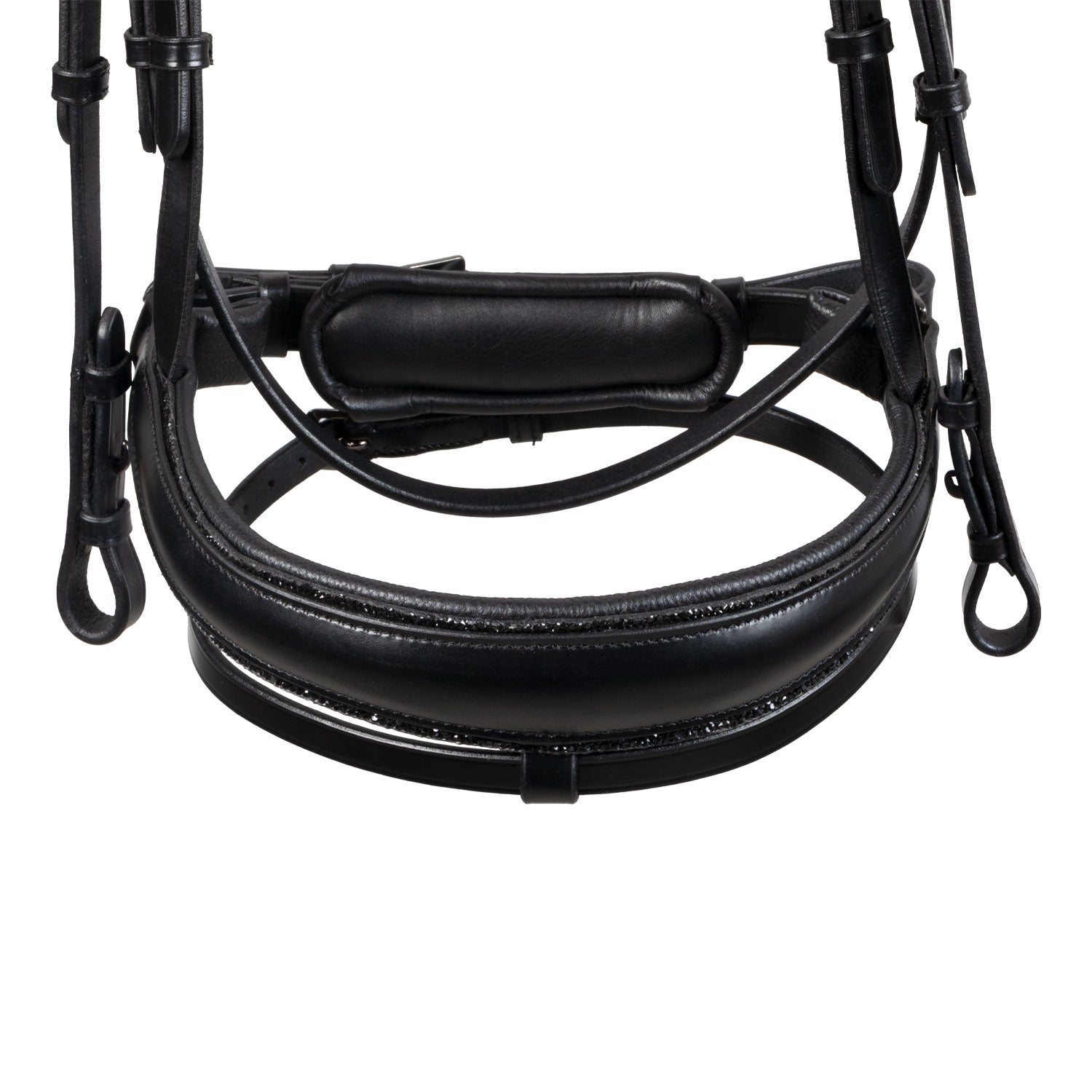 Equestro Testiera Dressage Anatomica in Pelle con Strass