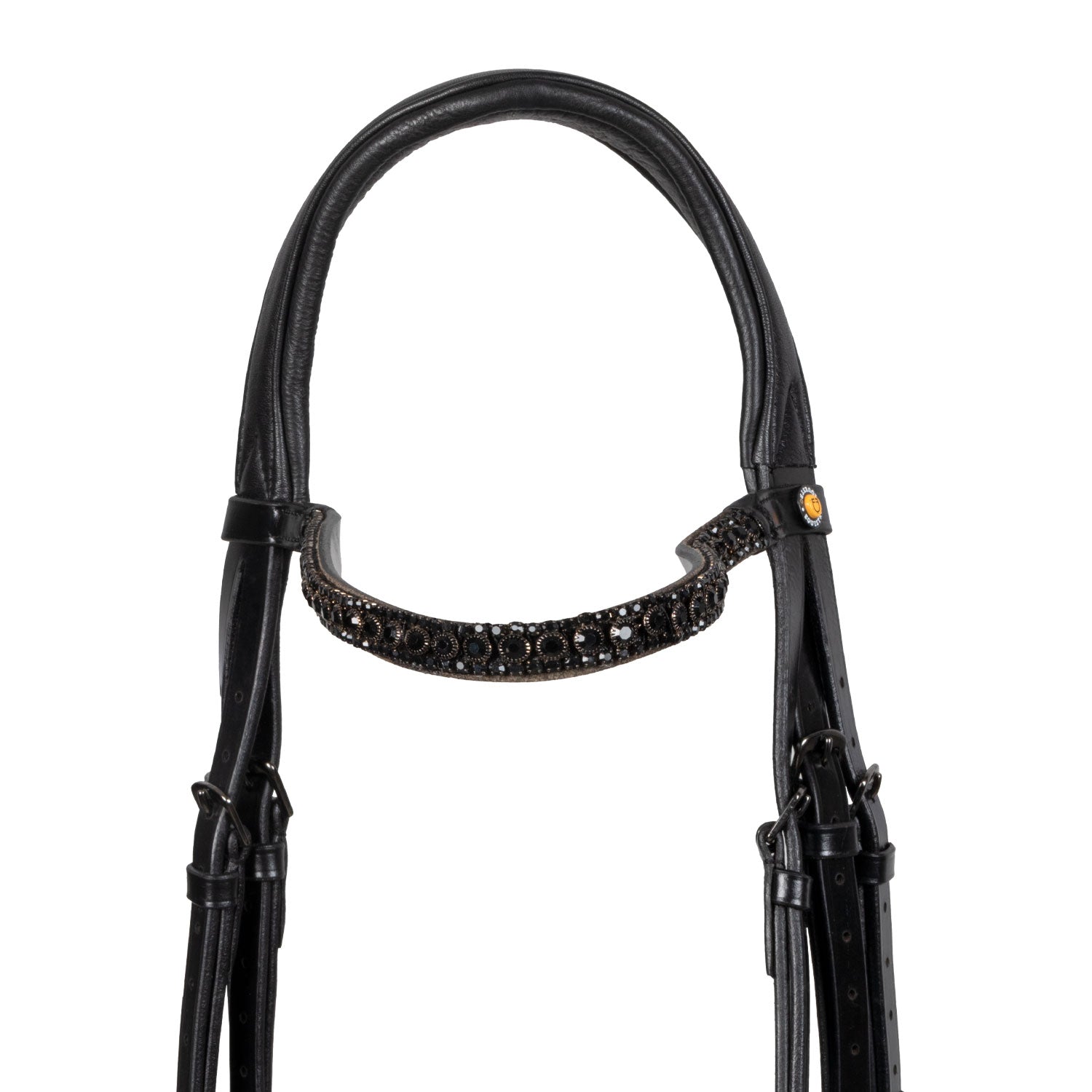 Equestro Testiera Inglese in Cuoio con Nasaina Brillantinata