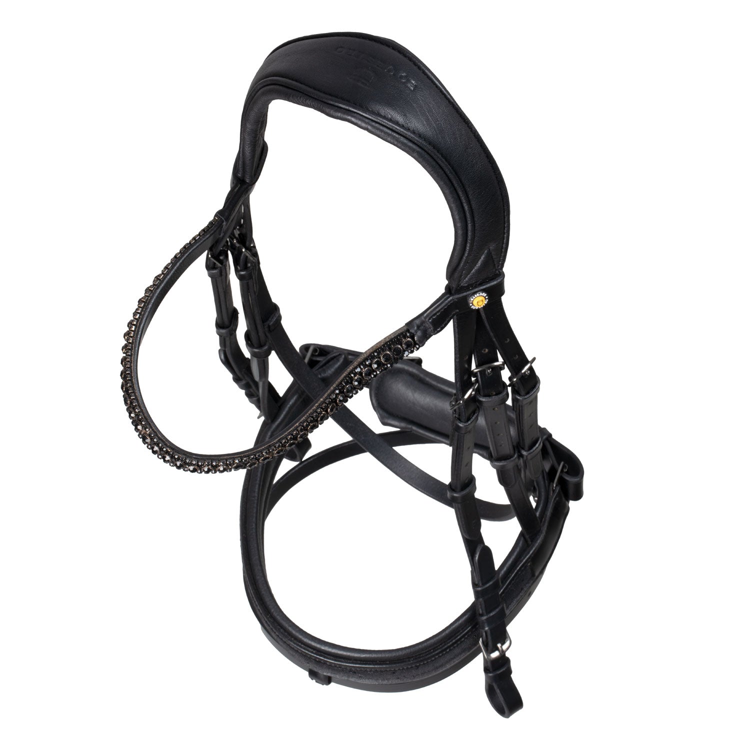 Equestro Testiera Inglese in Cuoio con Nasaina Brillantinata