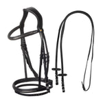 Equestro Testiera in Pelle con Clincher nero