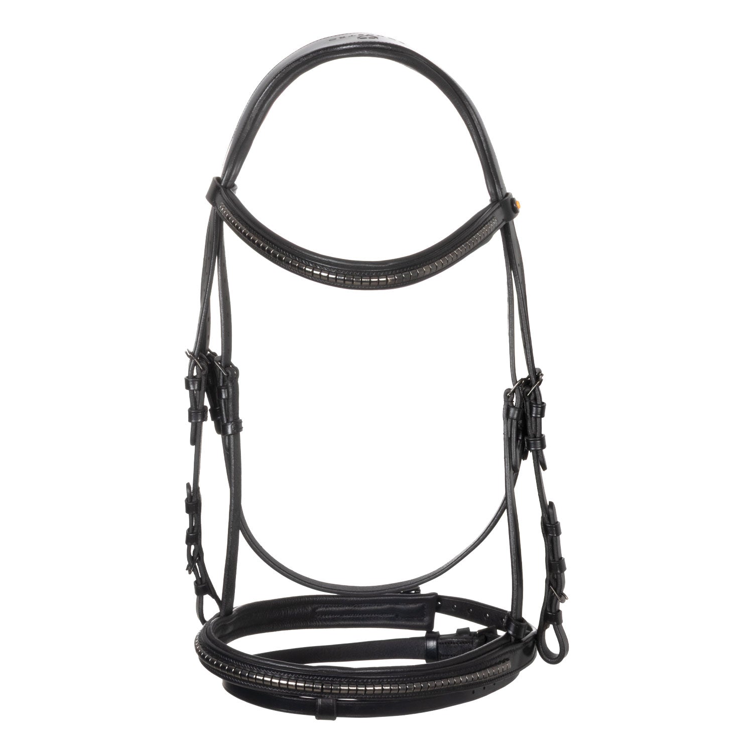 Equestro Testiera in Pelle con Clincher nero