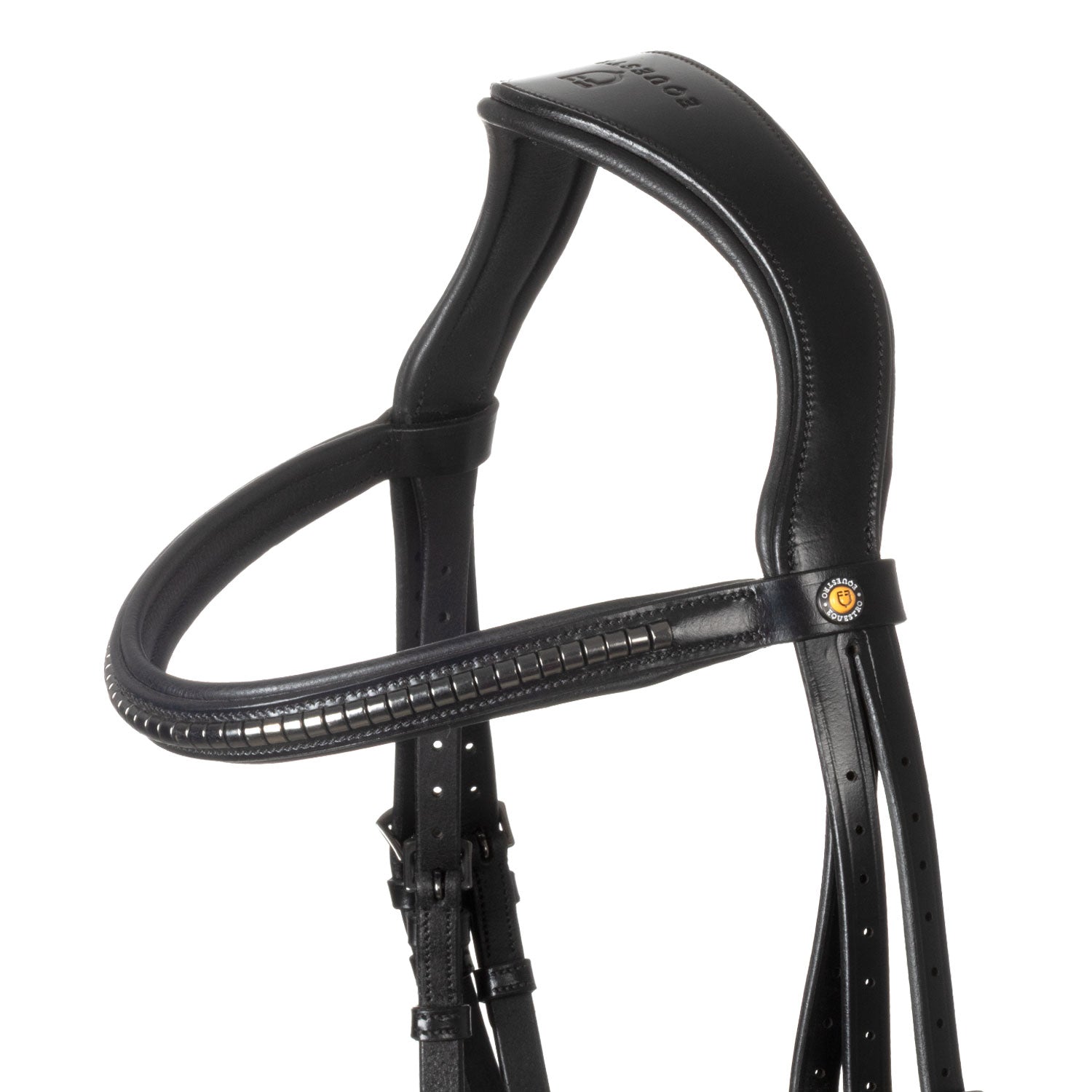 Equestro Testiera in Pelle con Clincher nero