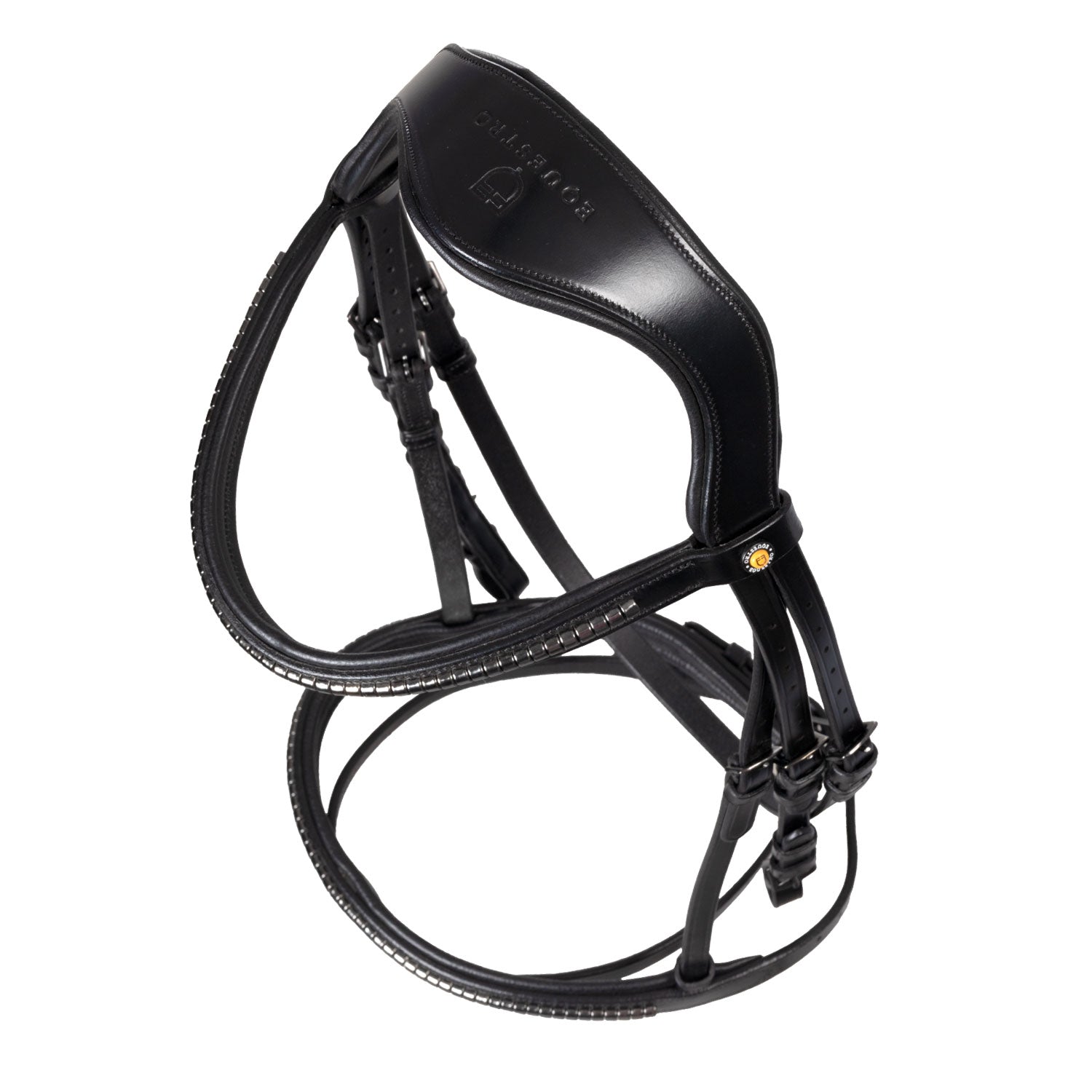 Equestro Testiera in Pelle con Clincher nero
