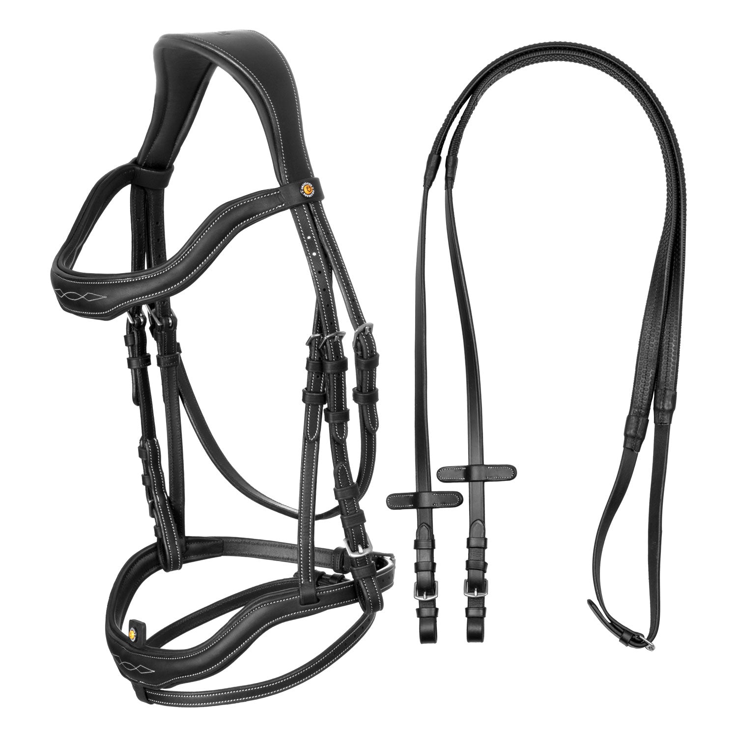 Equestro Testiera in Morbida Pelle Cucita