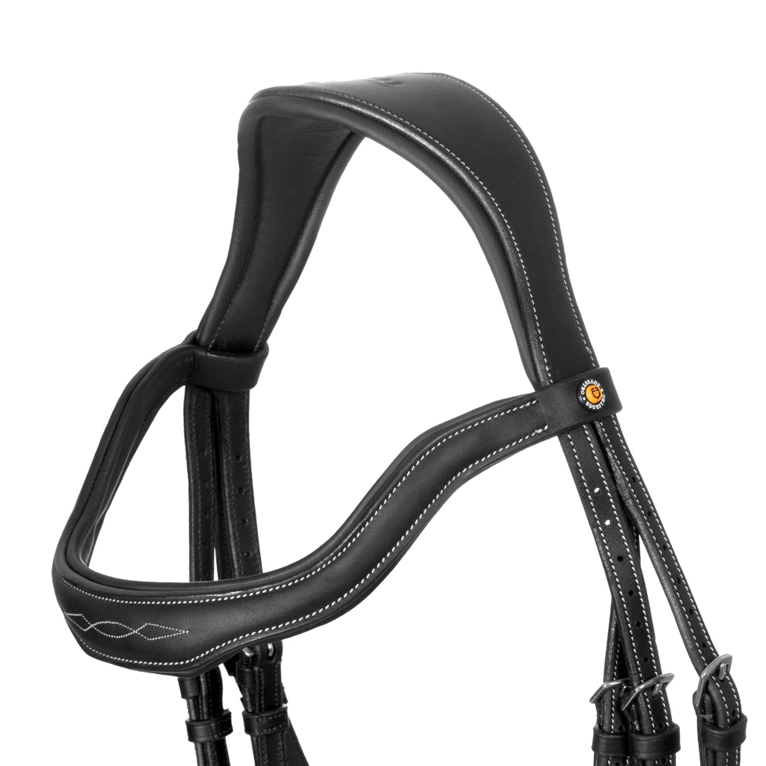 Equestro Testiera in Morbida Pelle Cucita